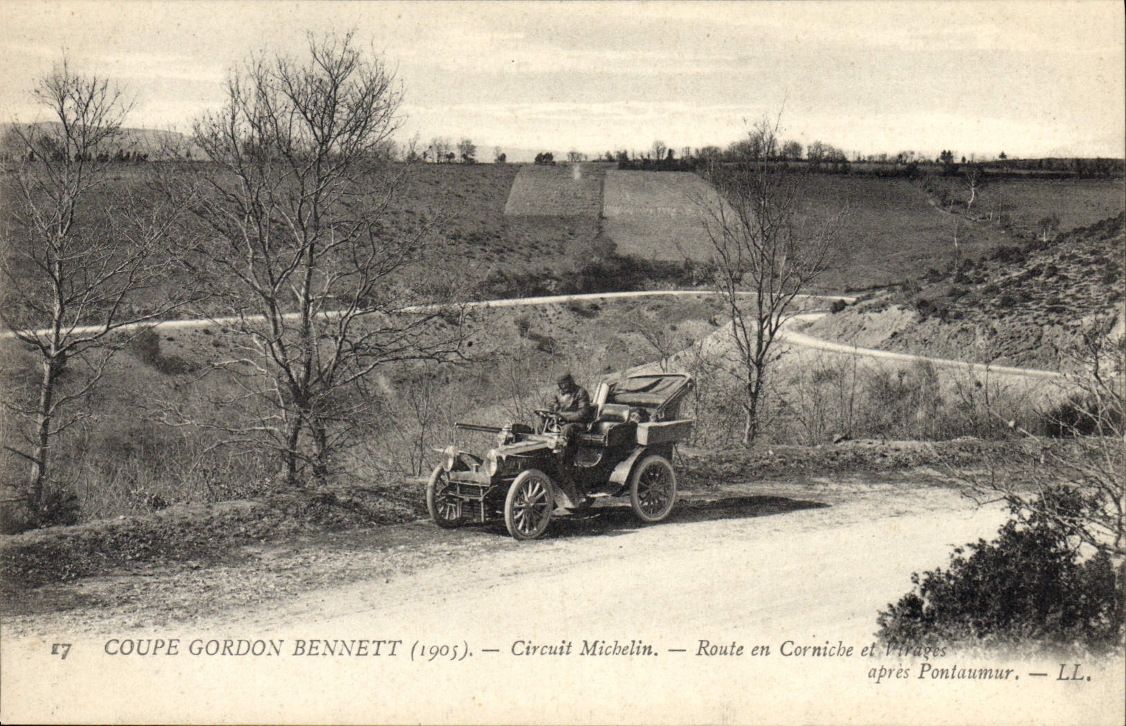 CPA Automobile Circuit d'Auvergne Coupe Gordon Bennett 1905 Circuit Michelin Route en corniche et virages Pontaumaur