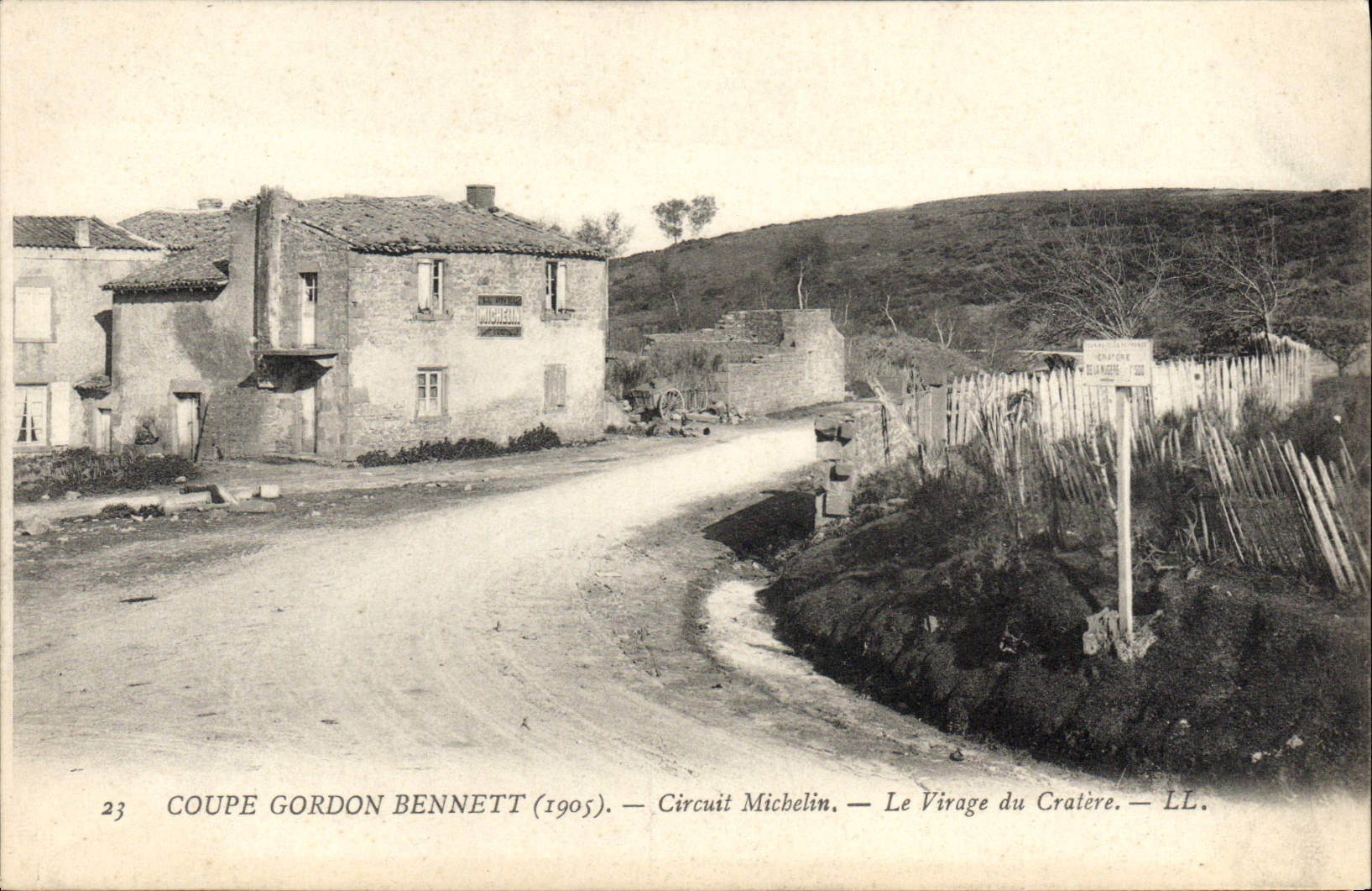 CPA Automobile Circuit d'Auvergne Coupe Gordon Bennett 1905 Circuit Michelin Le virage du cratere