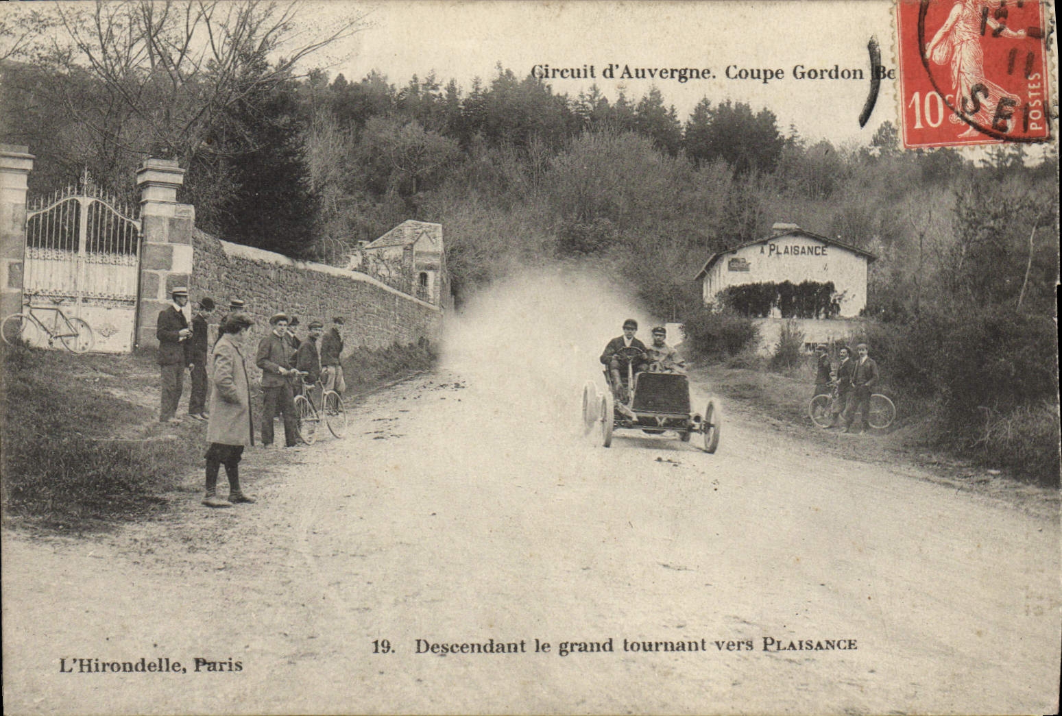 CPA Automobile Circuit d'Auvergne Coupe Gordon Bennett 1905 Descendant le grand tournant vers Plaisance