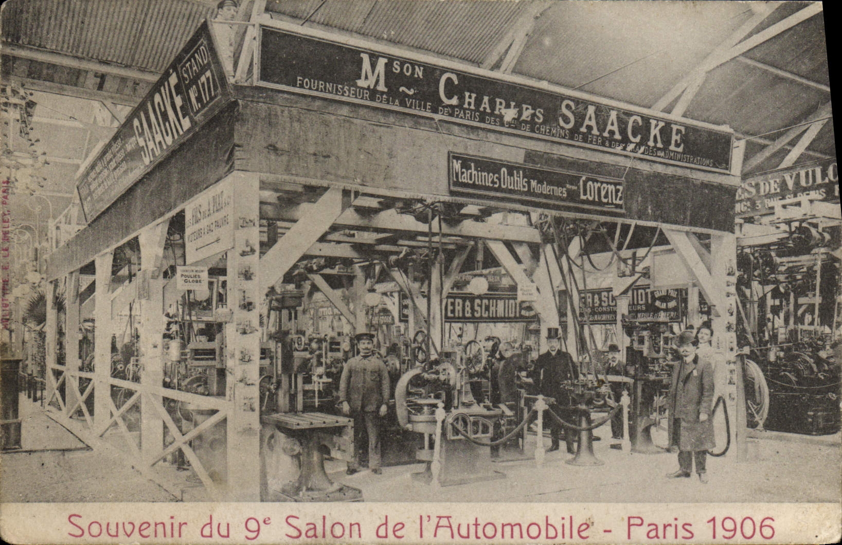 VINTAGE POSTCARD Automobile Souvenir of the 9th motor-show Paris 1906