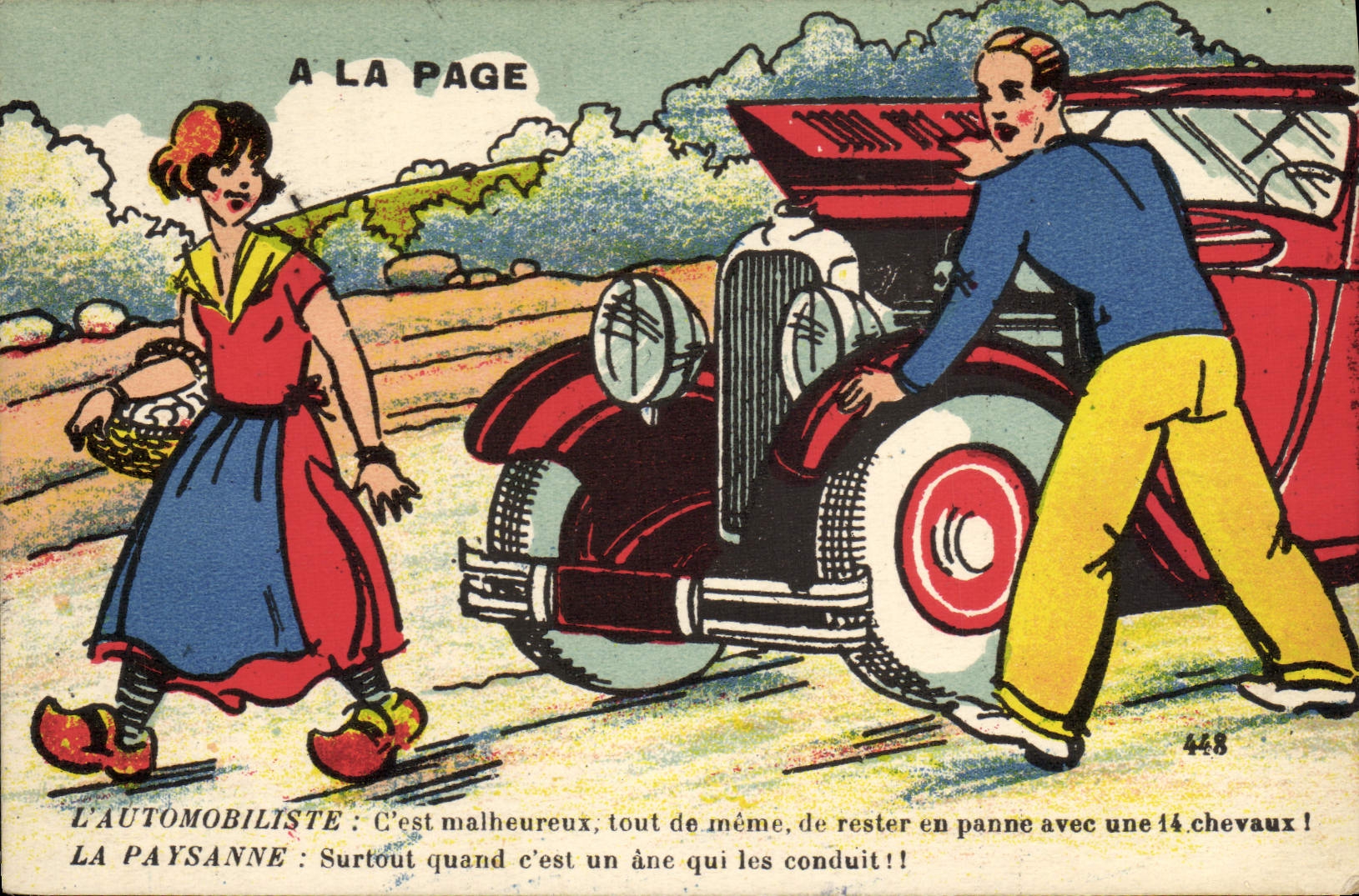 CPA Fantaisie Automobile a la page 