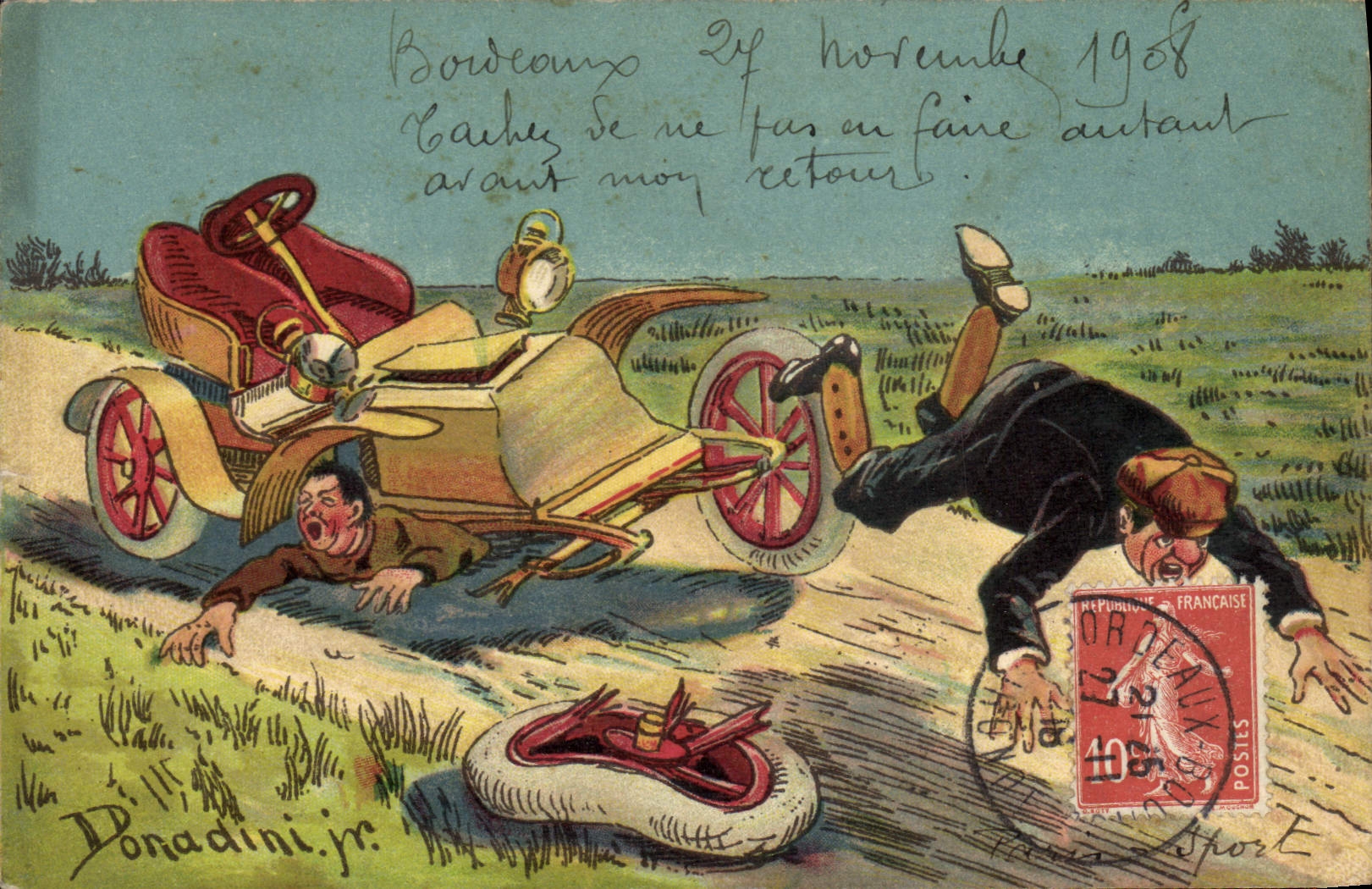 VINTAGE POSTCARD Automobile Donadini