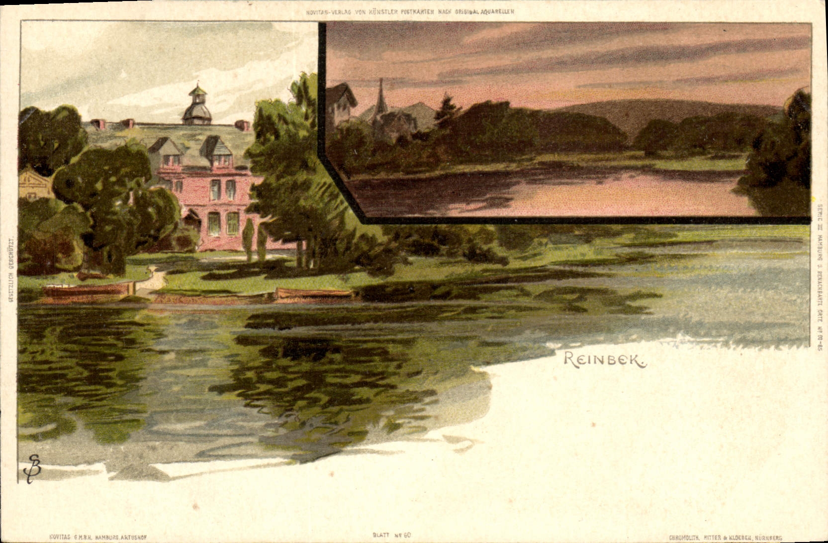 VINTAGE POSTCARD Reinbek Illustrator