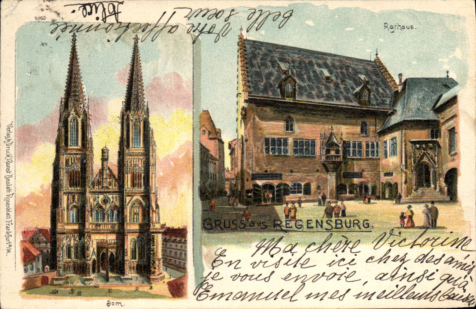 CPA Illustrateur Gruss aus Regensburg