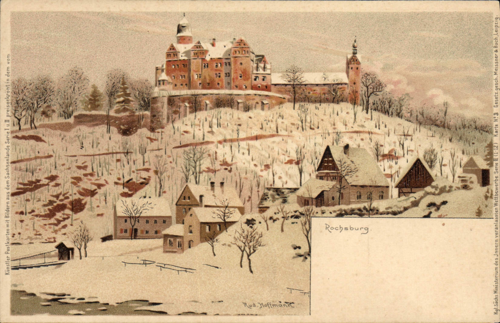 VINTAGE POSTCARD Rochsburg Illustrator