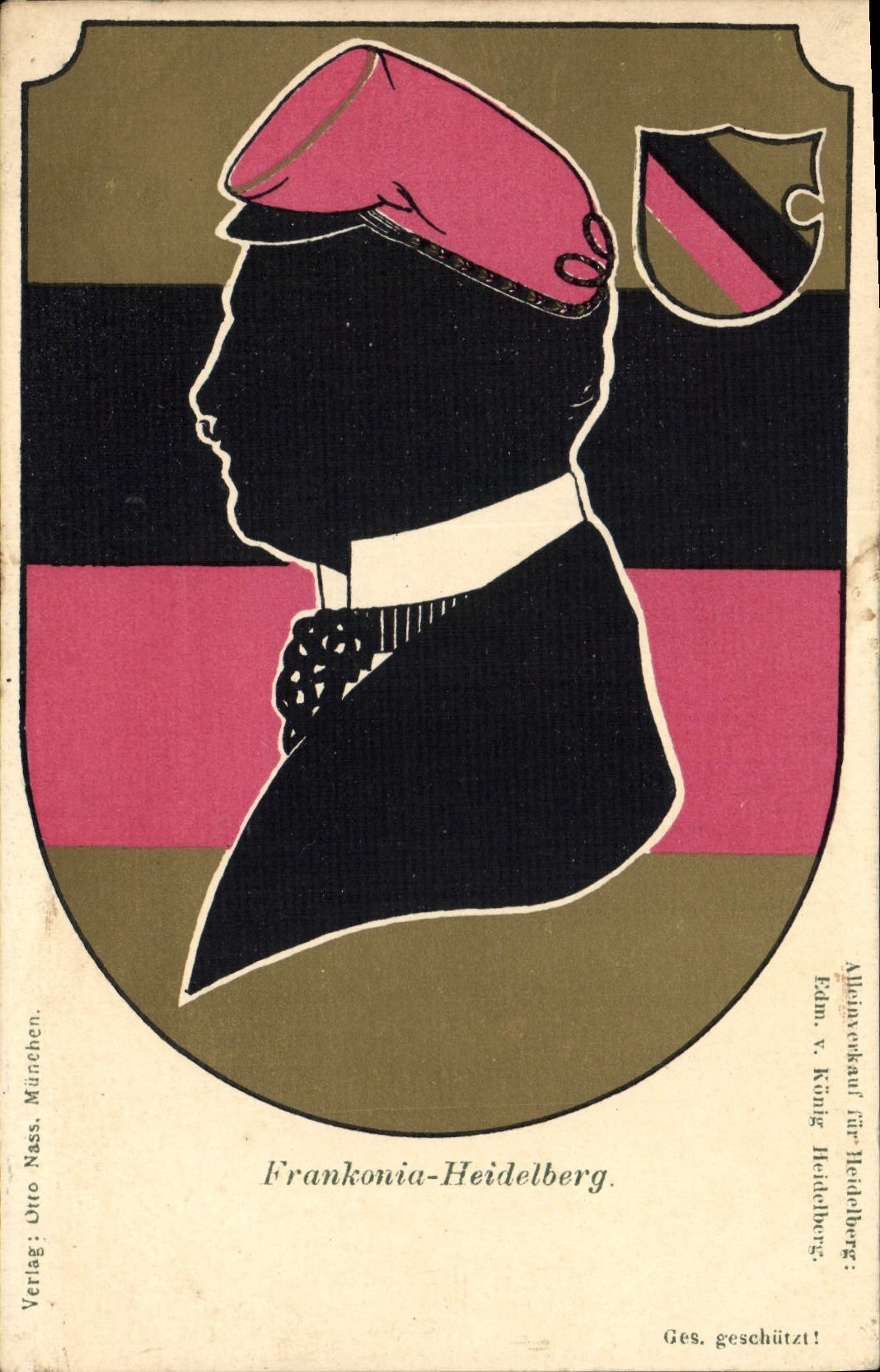 VINTAGE POSTCARD Illustrator Frankonia Heildeberg