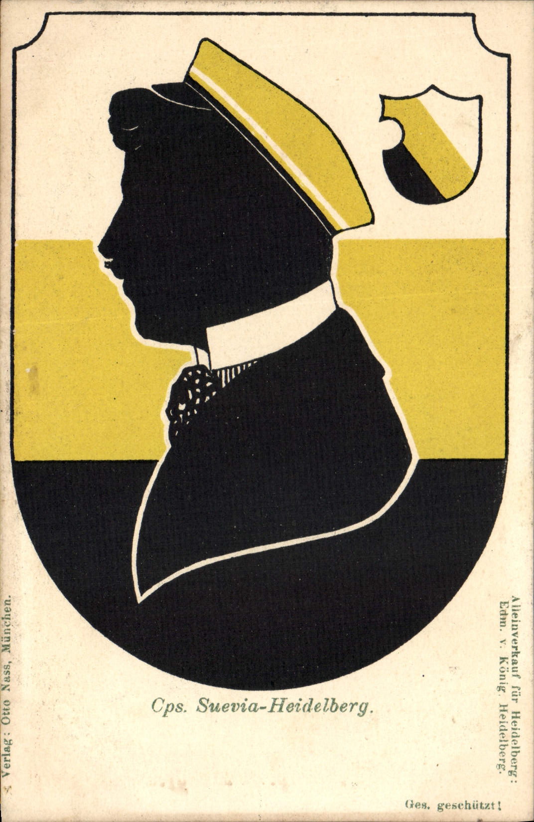 VINTAGE POSTCARD Illustrator Cps Suevia Heidelberg