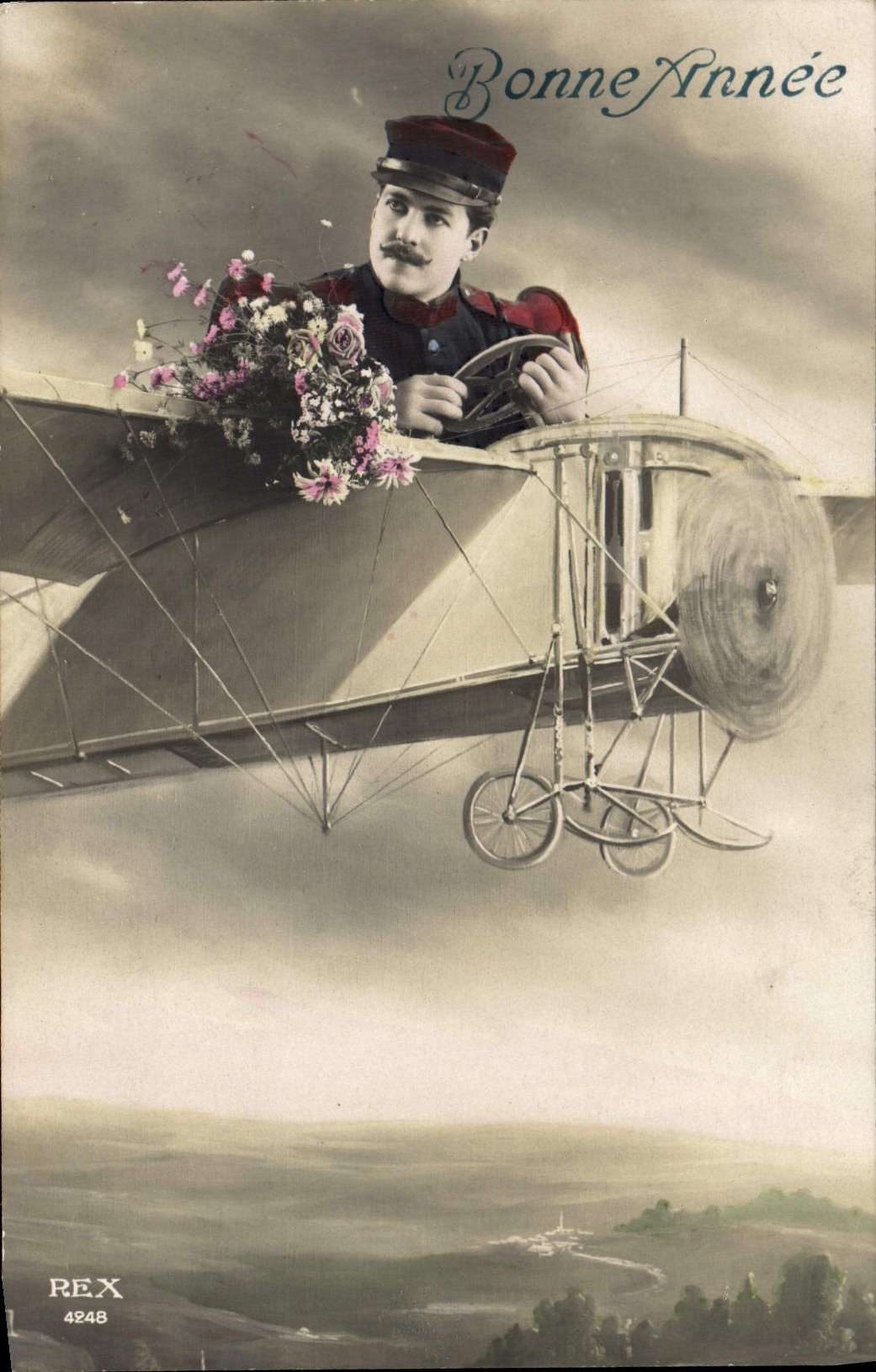 CPA Fantaisie Avion Aviation homme