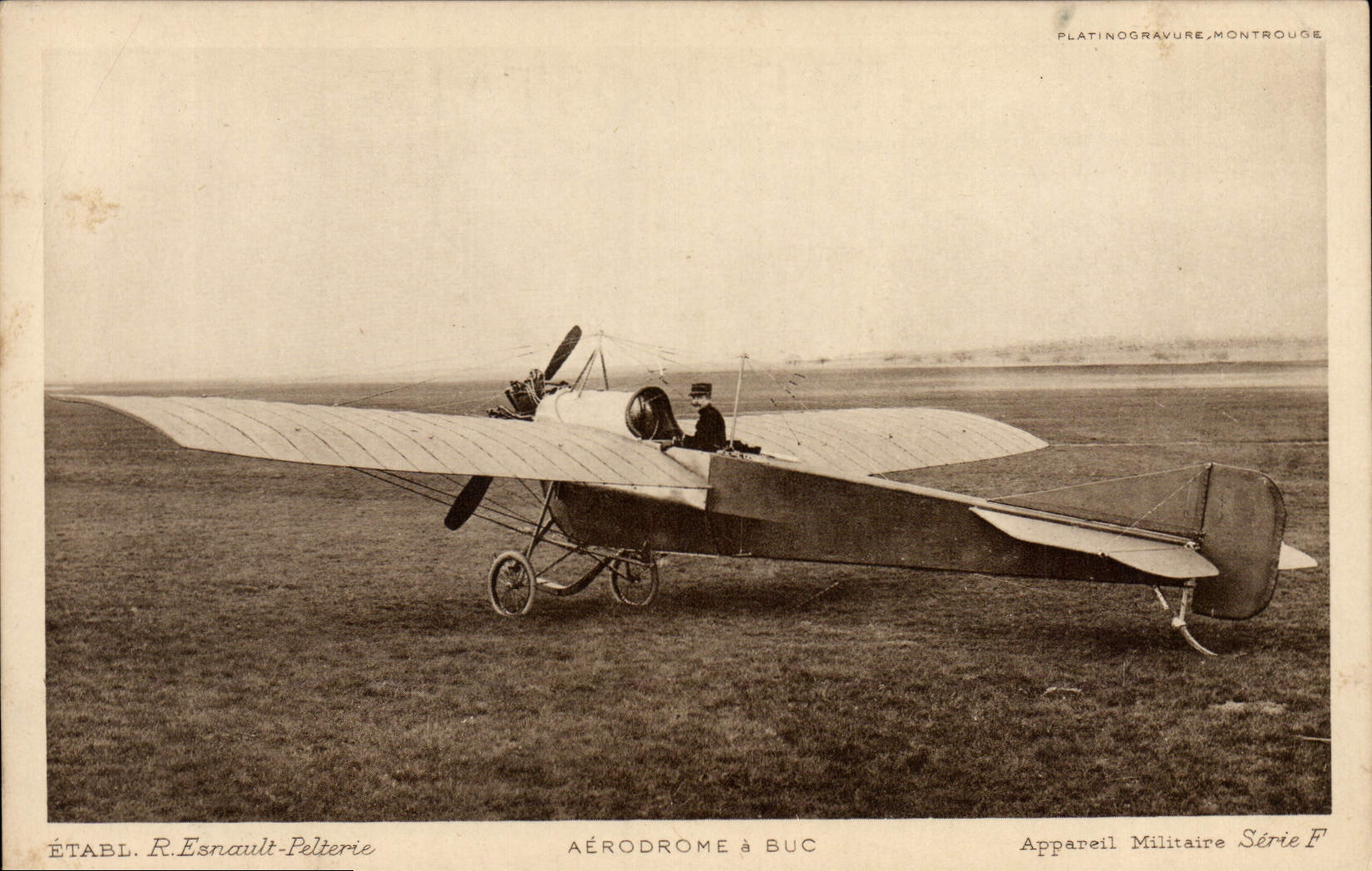 VINTAGE POSTCARD Avion Aviation Aerodrome has Buc Military apparatus Series F