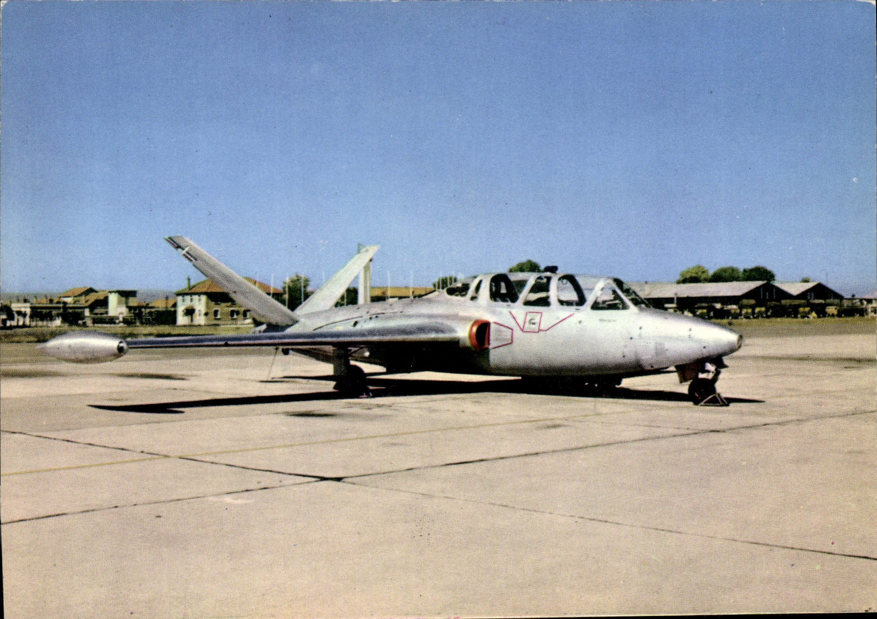 POSTAL MODERNA Two-seater ligero de Potez Fouga Magister cm 170 planos de la aviación de la impulsión