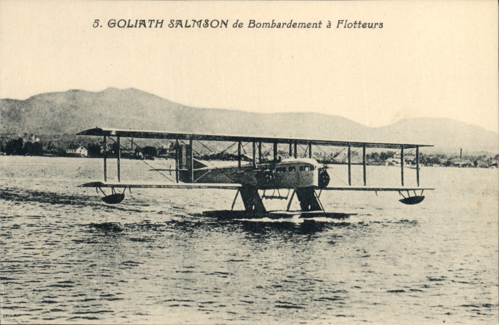 CPA Avion Aviation Goliath Salmson de bombardement a flotteurs Hydravion