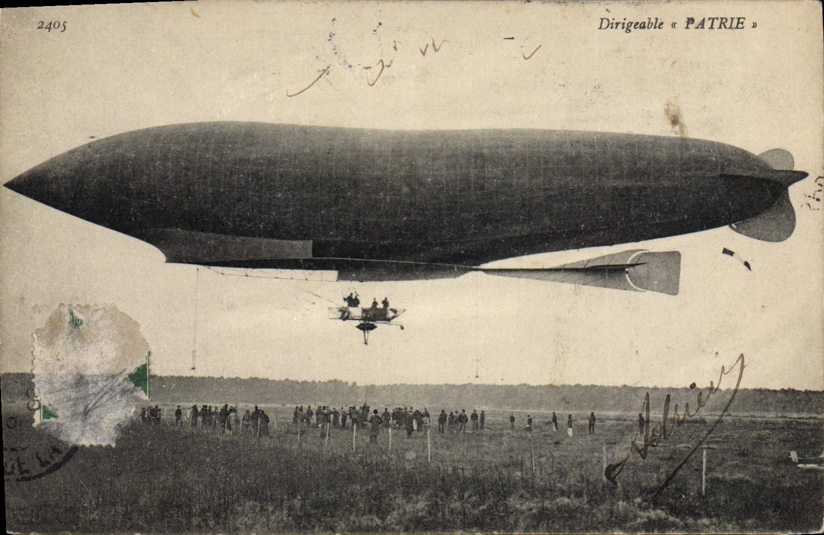 CPA Avion Aviation Dirigeable Zeppelin Patrie