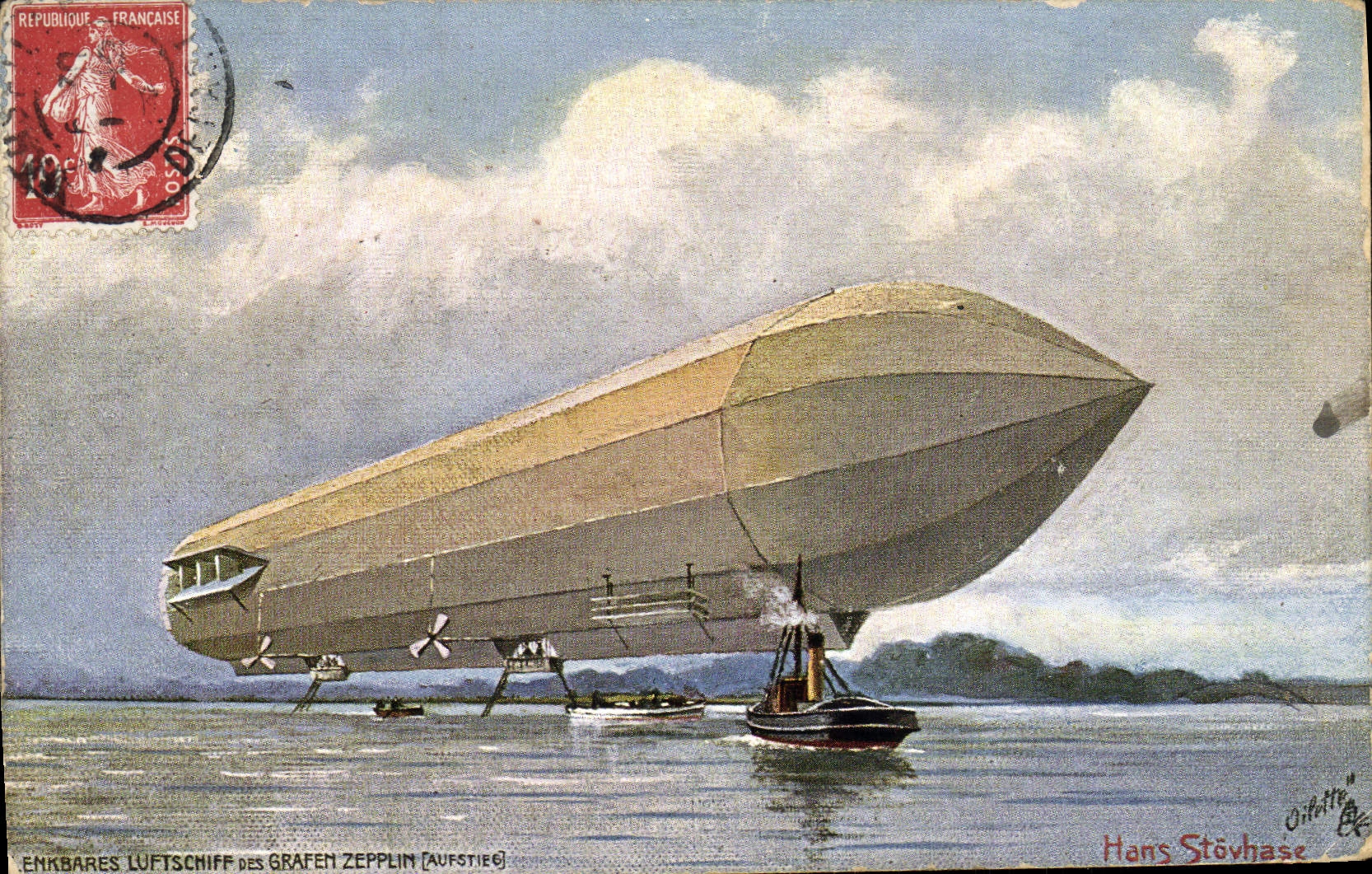 CPA Avion Aviation Dirigeable Zeppelin