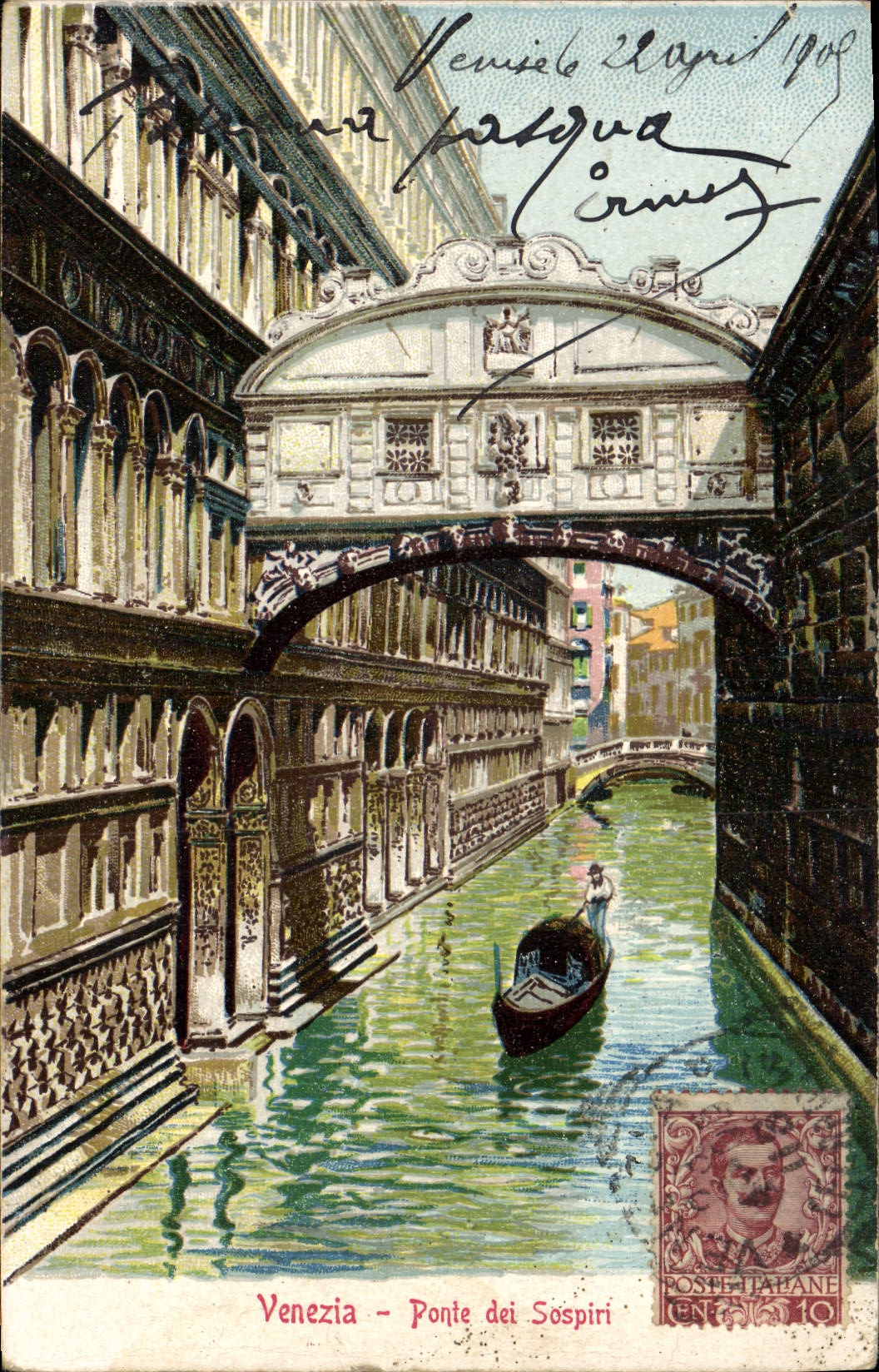 VINTAGE POSTCARD Venezia Big shot dei Sospiri