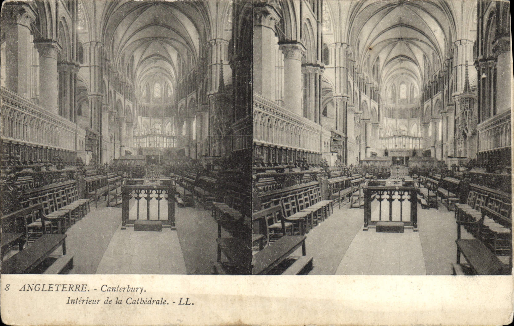 VINTAGE POSTCARD England Canterbury Interior of the Cathedral