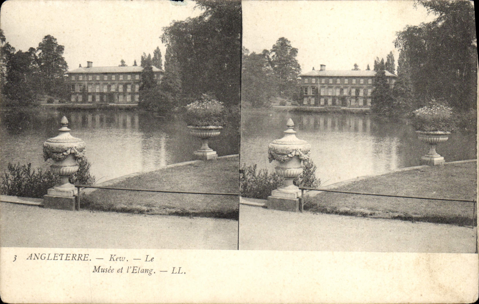 VINTAGE POSTCARD England Kew the museum and the pond