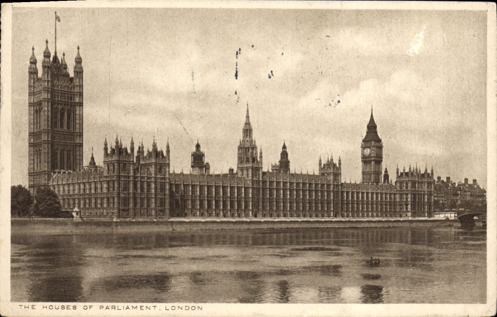 POSTAL Londres de la VENDIMIA las casas del parlamento
