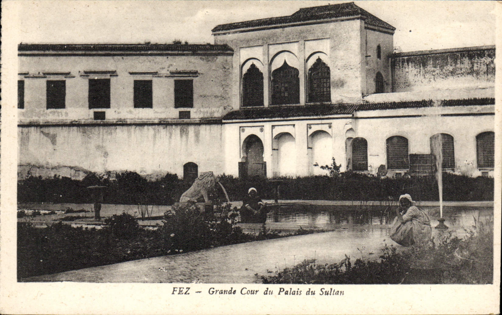 Corte grande de Fes de la POSTAL de la VENDIMIA del paladar del sultán
