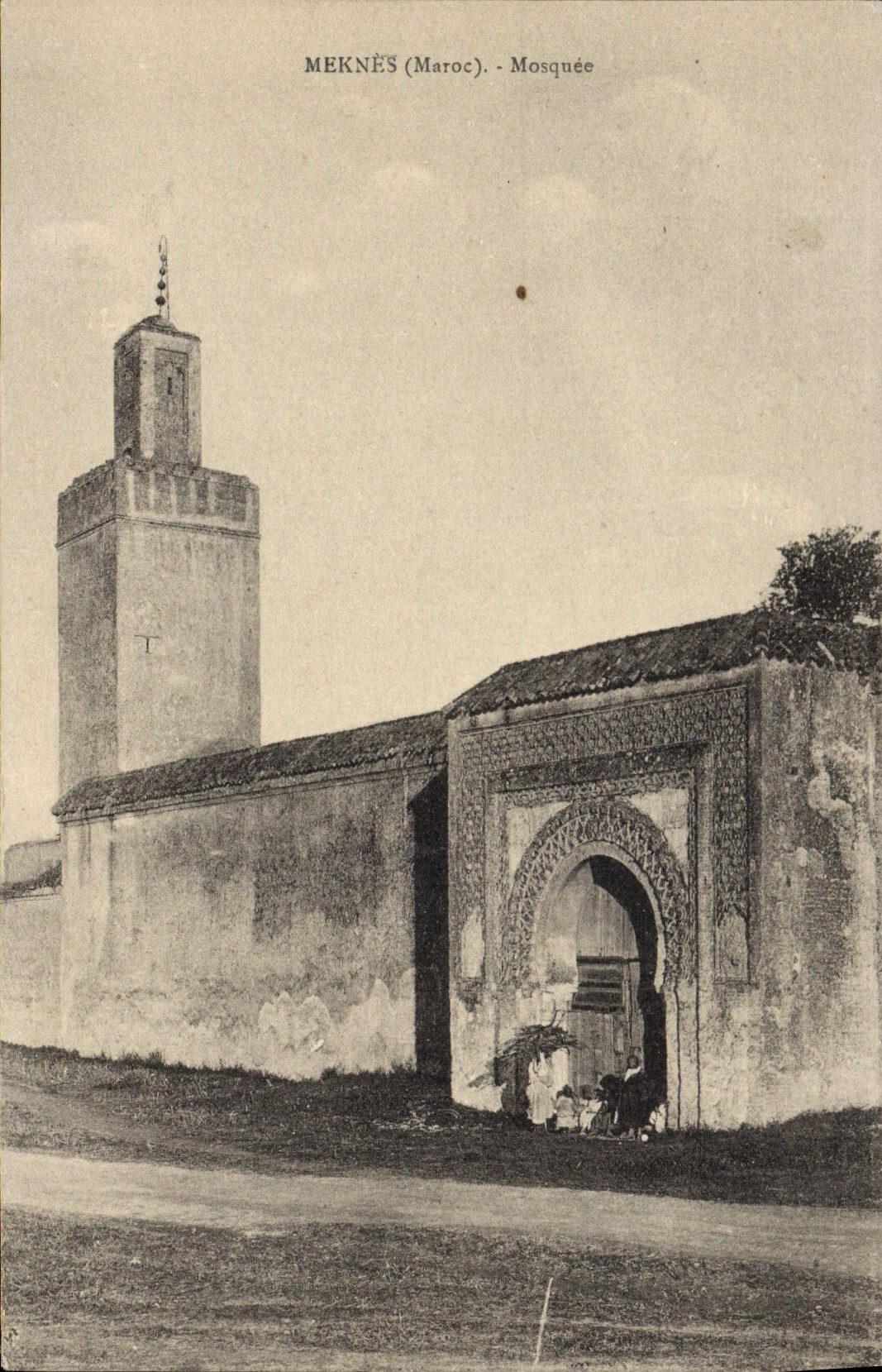 VINTAGE POSTCARD Meknes Mosque