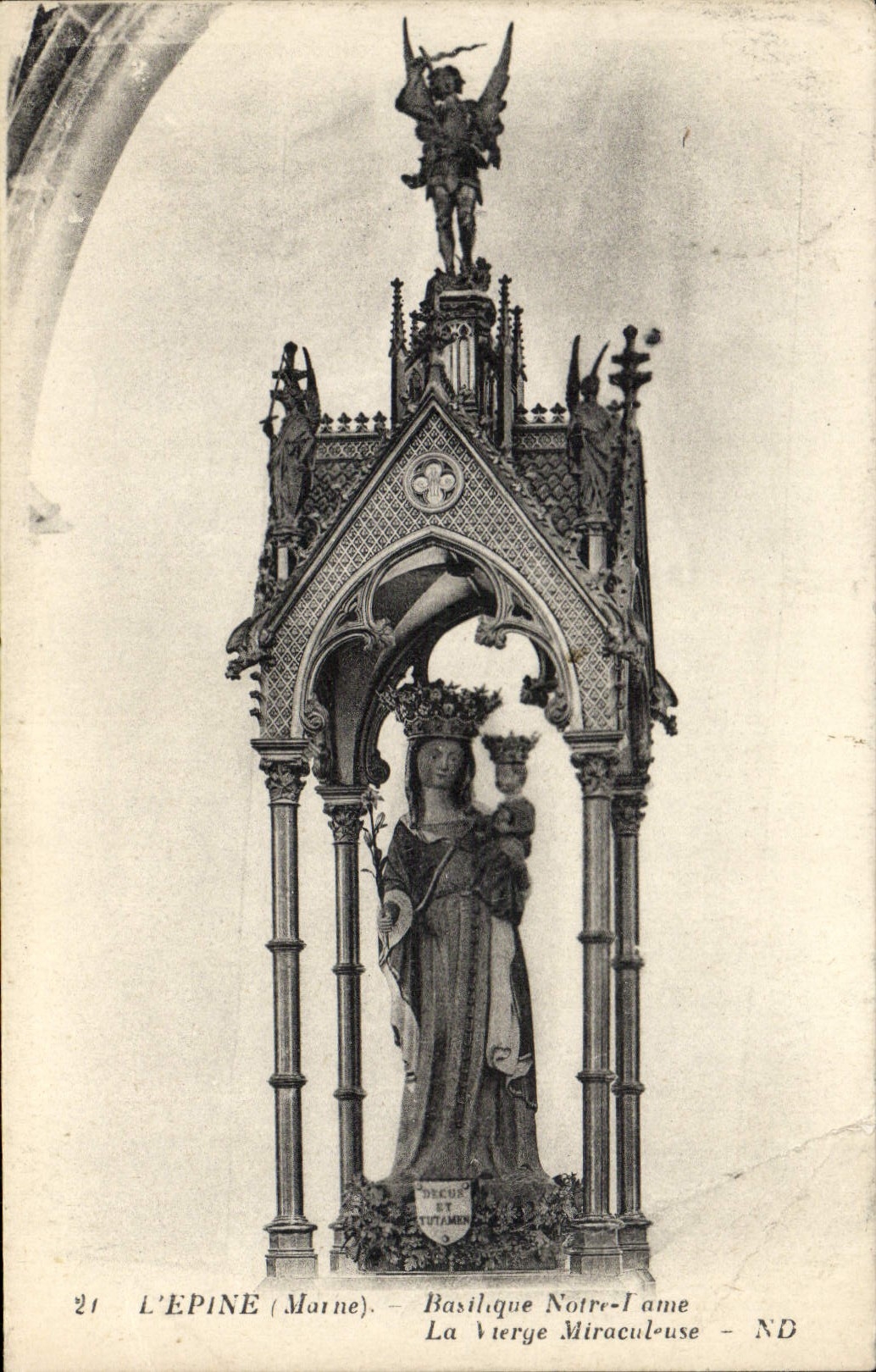 VINTAGE POSTCARD the Spine Notre Dame Basilica the miraculous Virgin