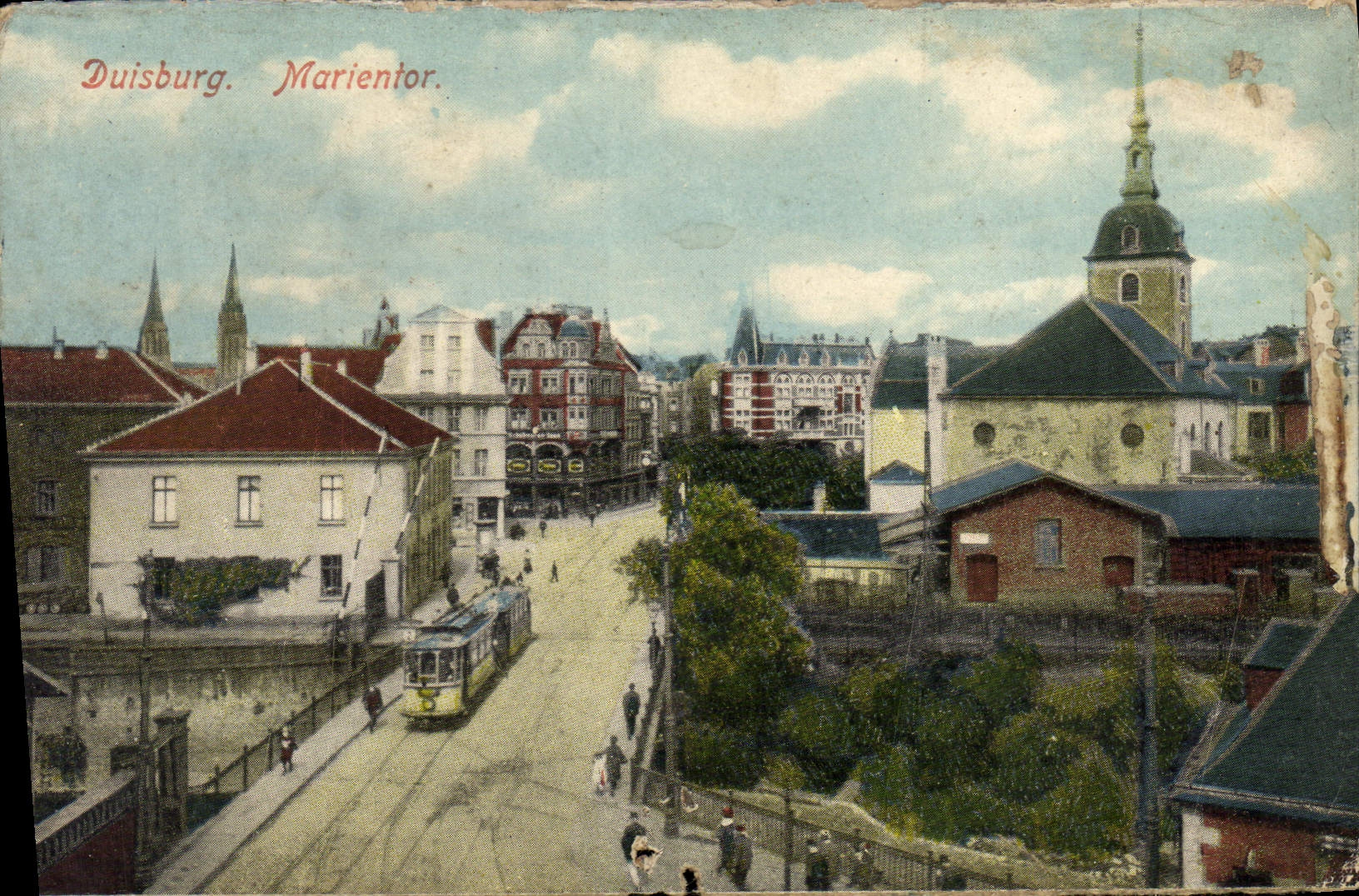 VINTAGE POSTCARD Duisburg Marientor