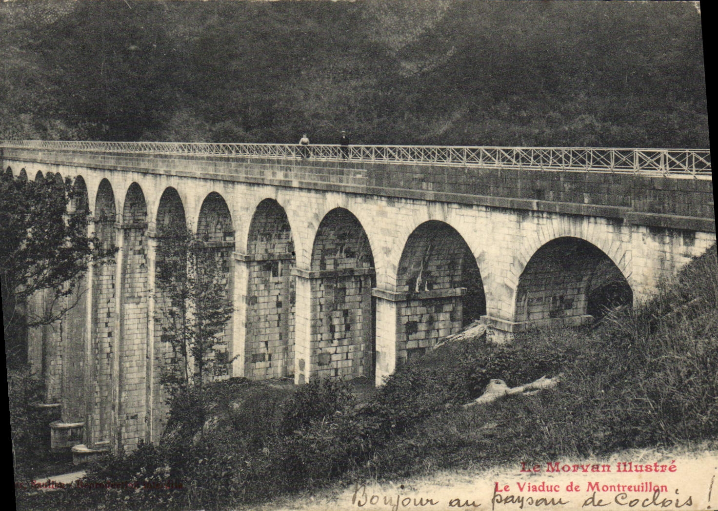VINTAGE POSTCARD the viaduct of Montreuillon Morvan