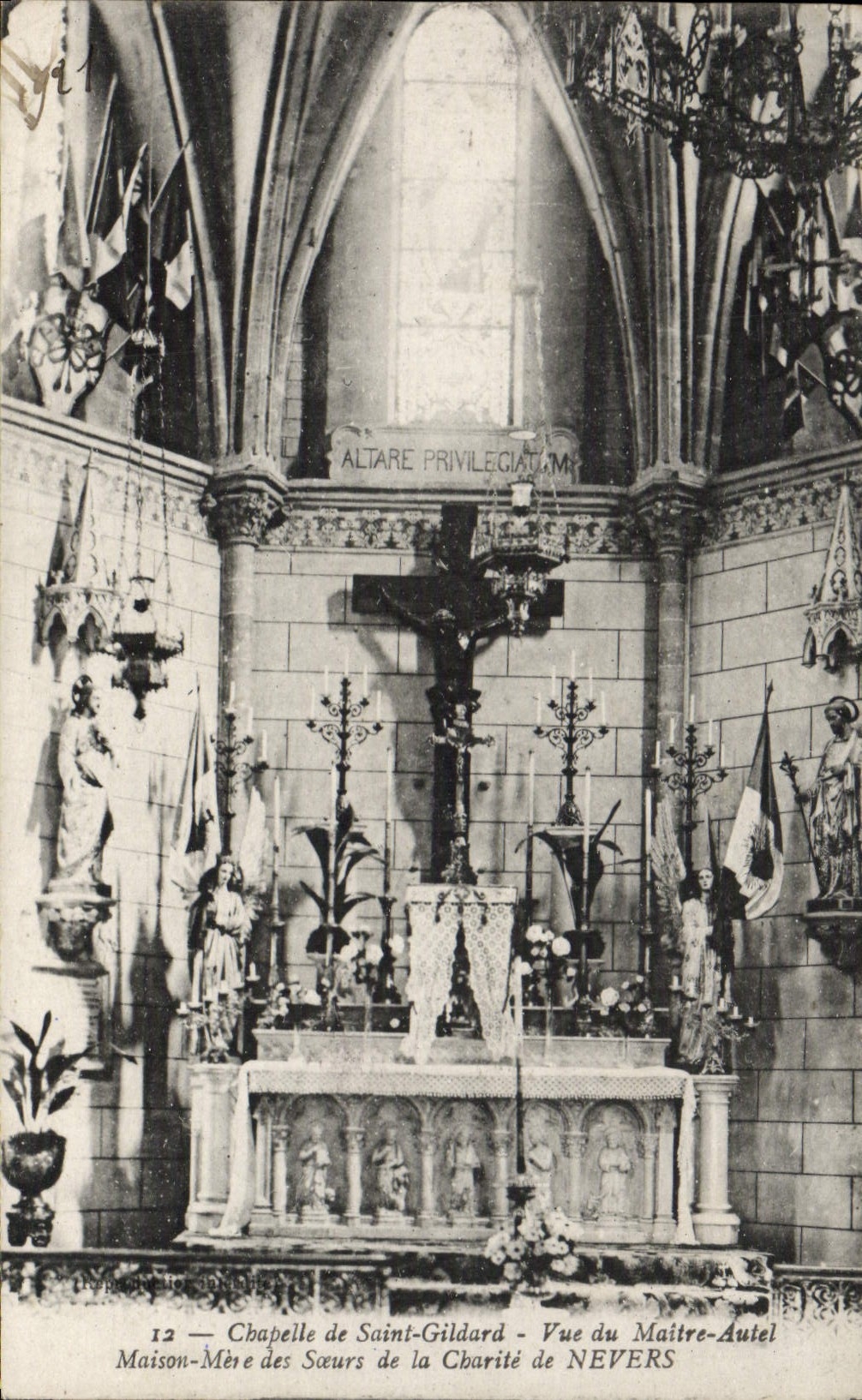 Cámara acorazada de Nevers de la POSTAL de la VENDIMIA de Gildard Saint vista de la oficina central principal de puente del horno de las hermanas de la caridad