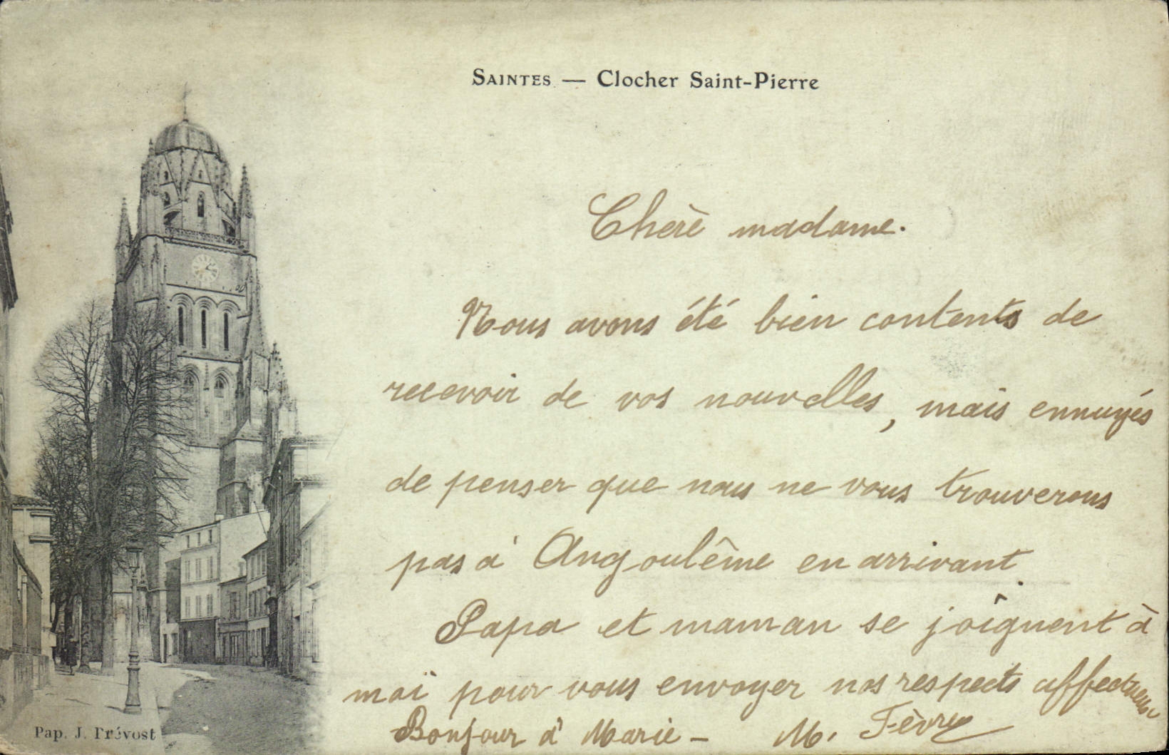 CPA Saintes Clocher Saint Pierre