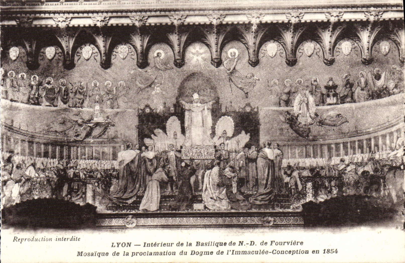 CPA Lyon Interieur de la Basilique de Notre Dame de Fourviere Mosaique de la proclamation du dogme de l'immaculee 