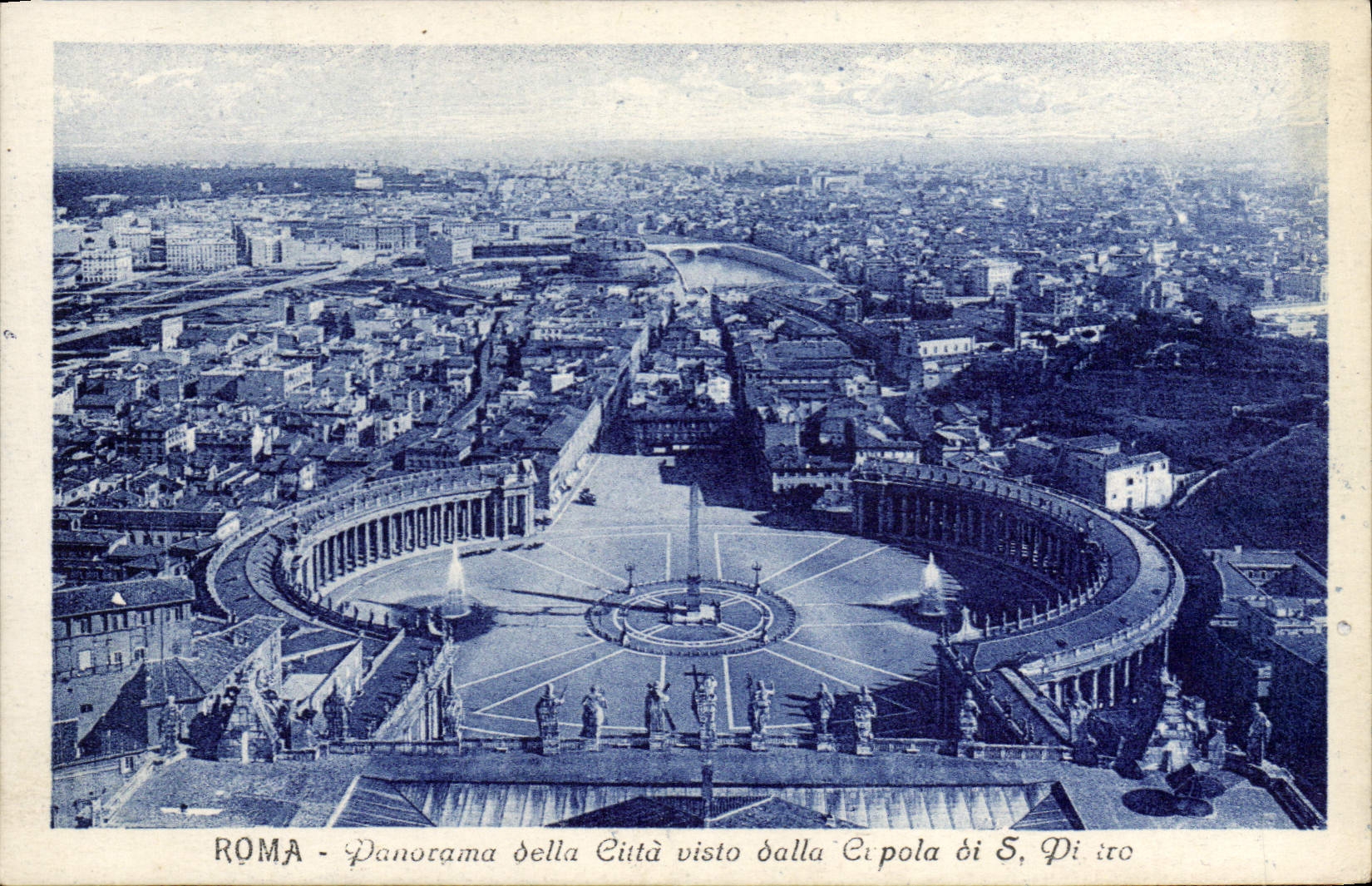 El panorama de Roma de la POSTAL de la VENDIMIA más allá de Visto cotizado pavimentó a Copola di S Pedro