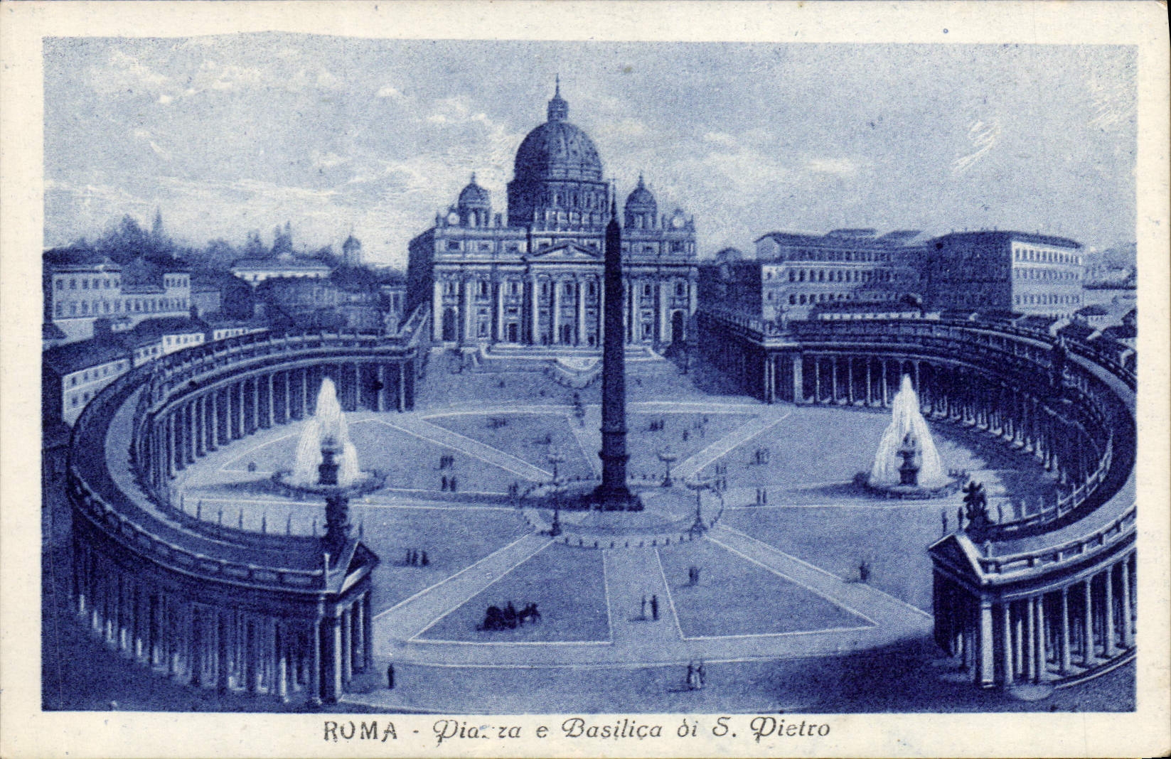 Plaza E Basilica di S Pedro de Roma de la POSTAL de la VENDIMIA
