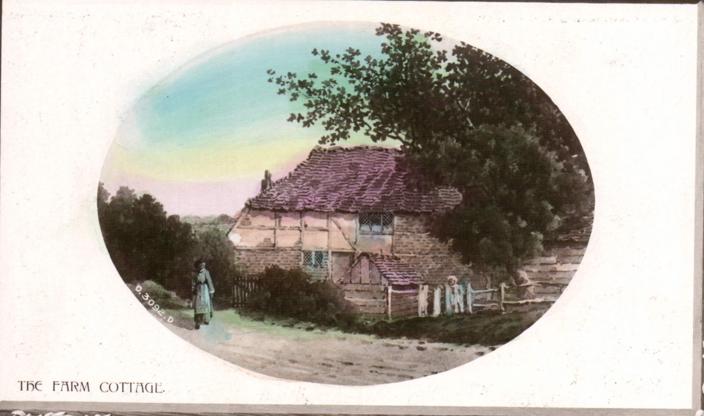VINTAGE POSTCARD The farm cottage
