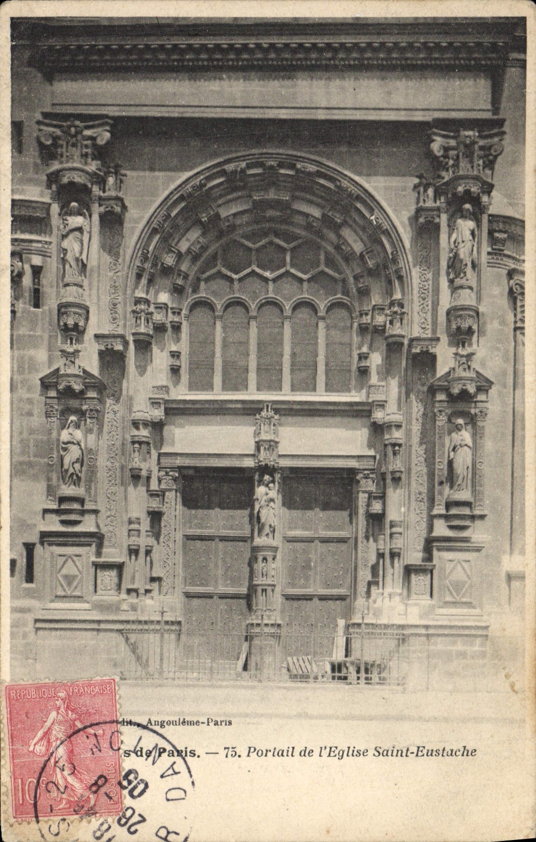 CPA Paris Portail De I'Eglise Saint Eustache