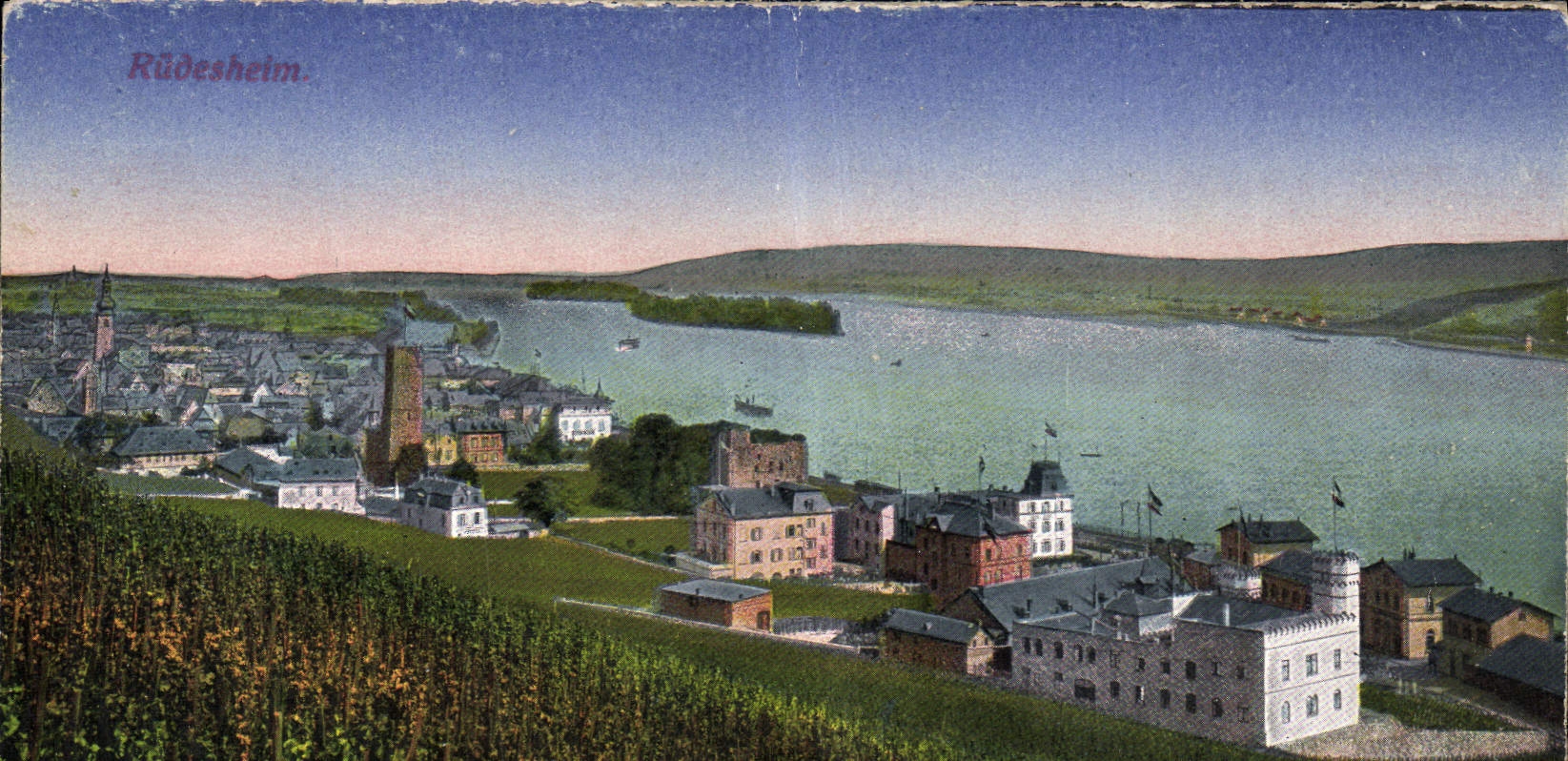 VINTAGE POSTCARD Rudesheim