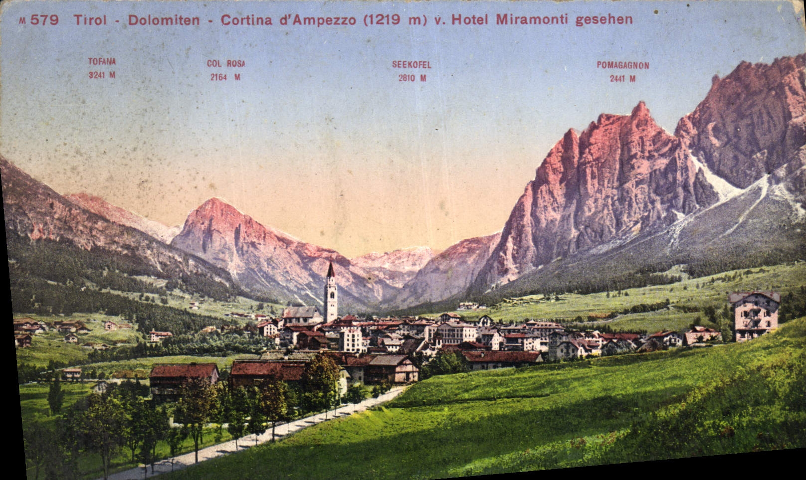 Cortina D Ampezzo de Dolomiten de la POSTAL de la VENDIMIA