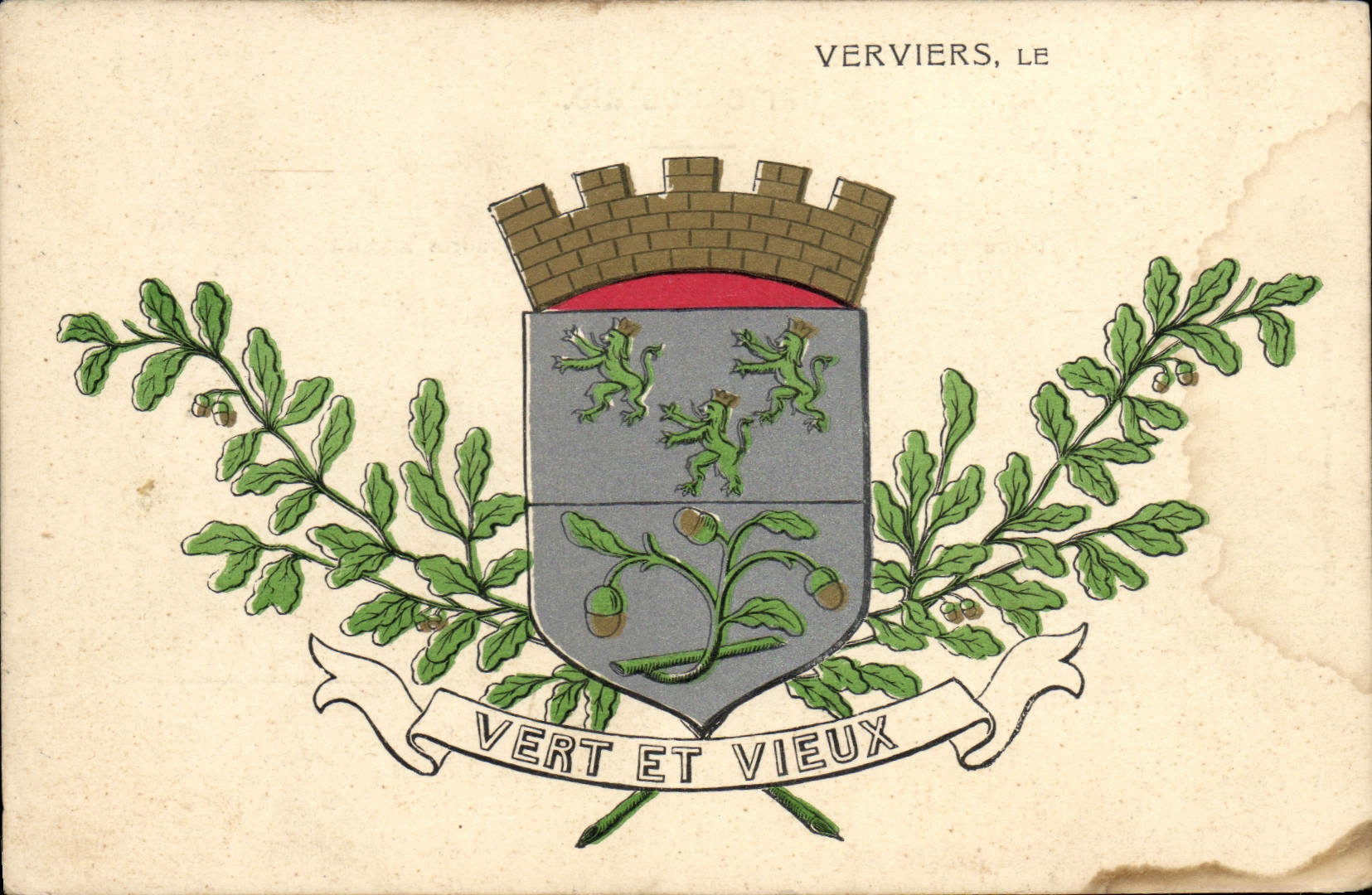 VINTAGE POSTCARD Verviers Armorial bearings