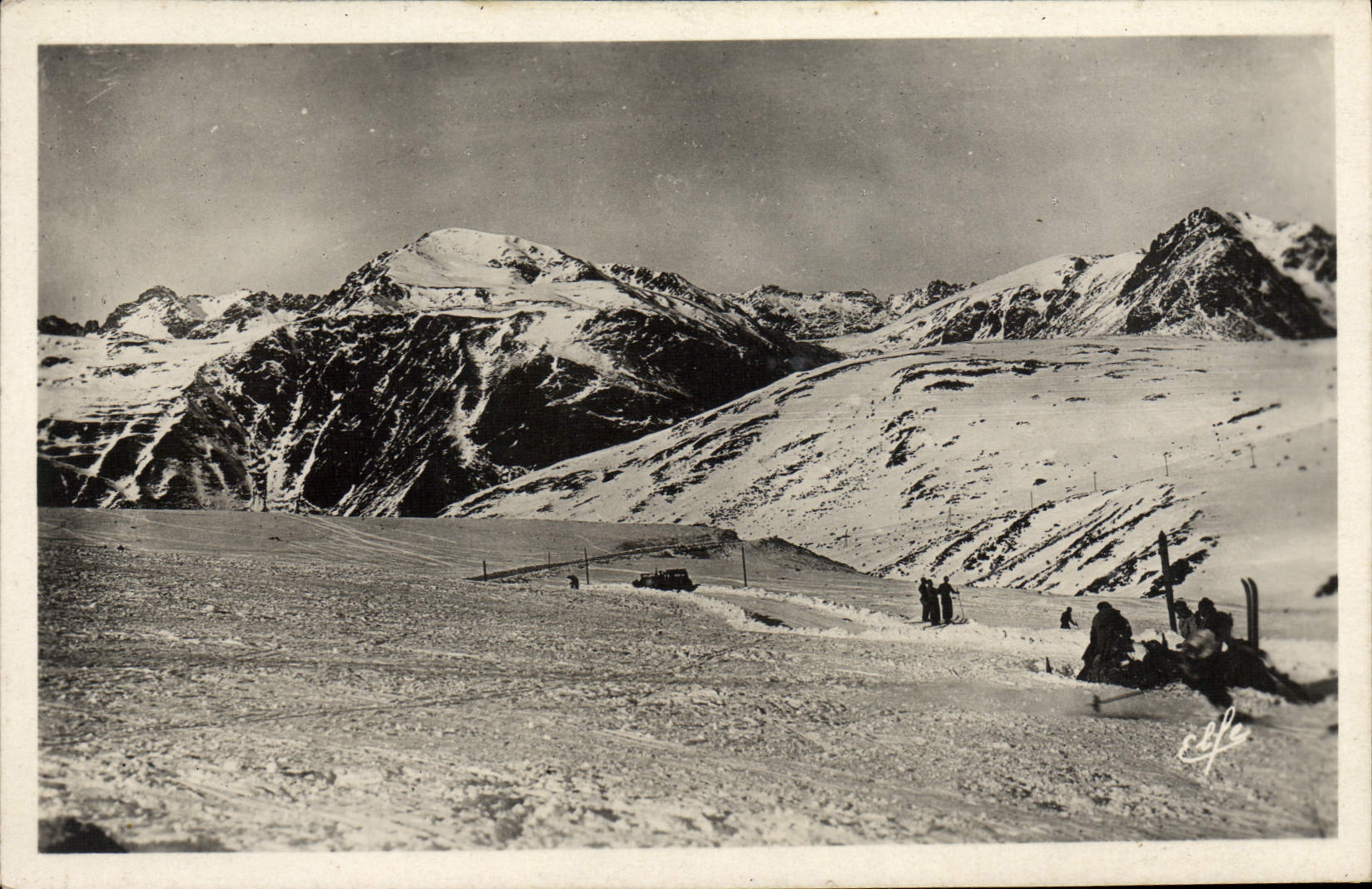 MODERN CARD the Winter sports has Puymorens Height of the Collar and descent towards Hospitalet