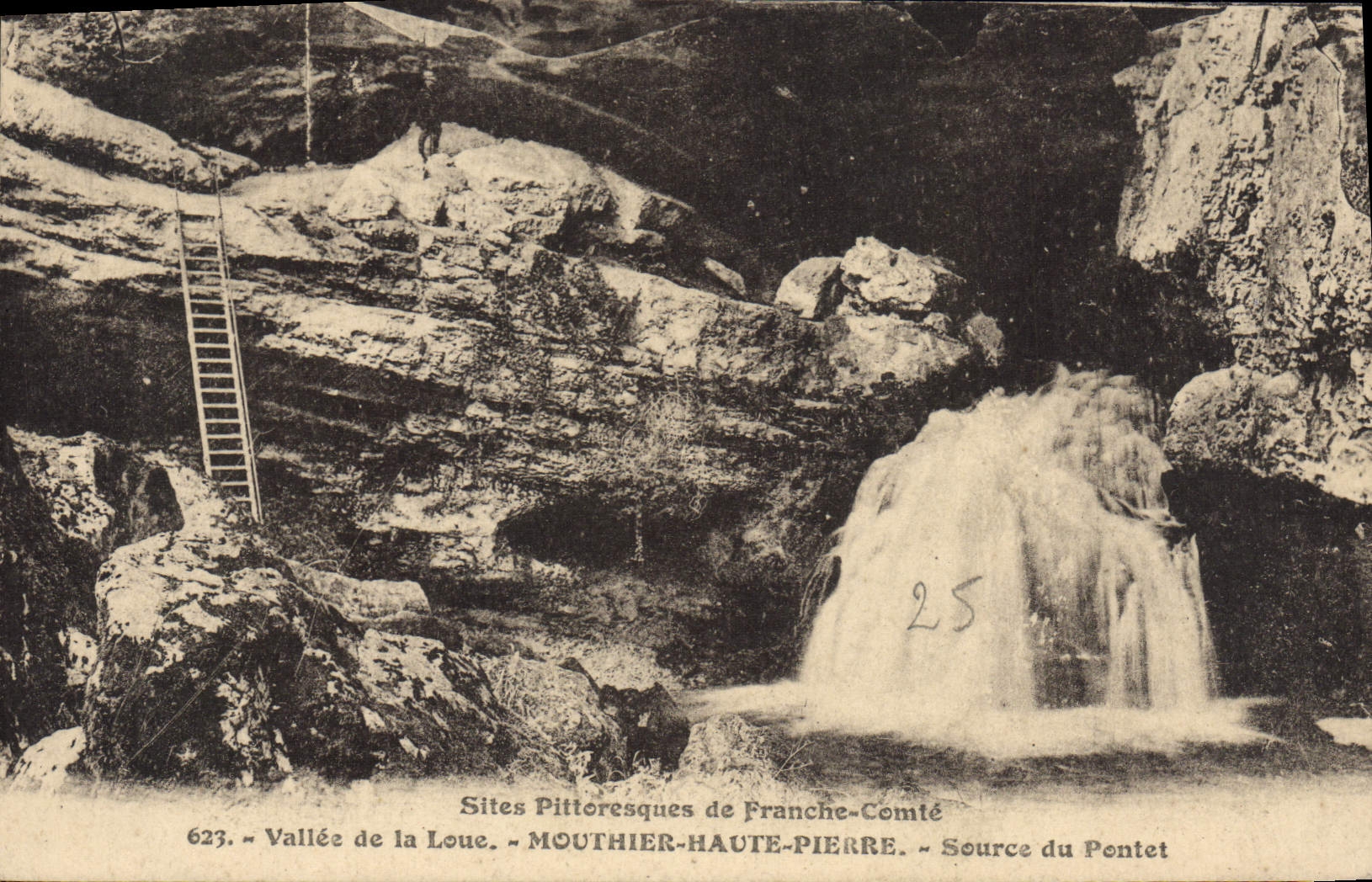 VINTAGE POSTCARD Mouthier High Pierre Source of the Trigger guard Valley of rents