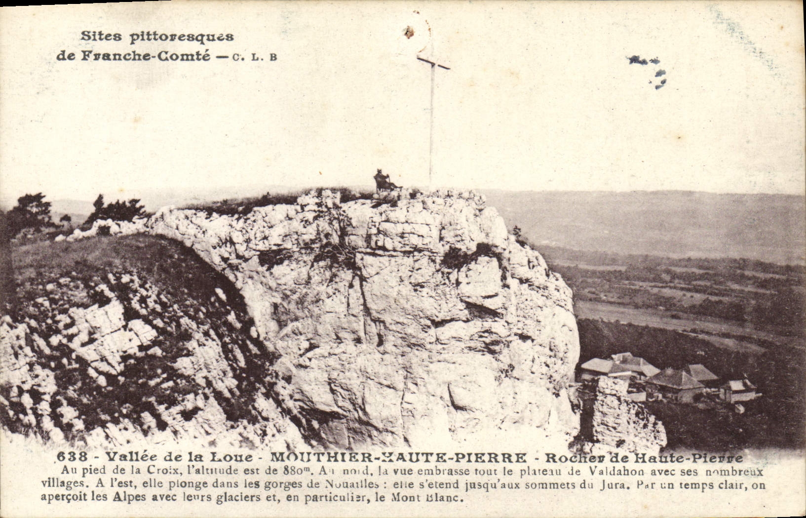 VINTAGE POSTCARD Vallee of Rents Mouthier High Pierre Rocher of High Pierre