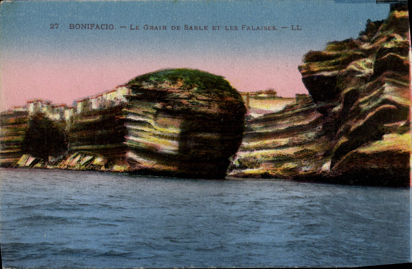 VINTAGE POSTCARD Bonifacio the Grain of sand And Cliffs
