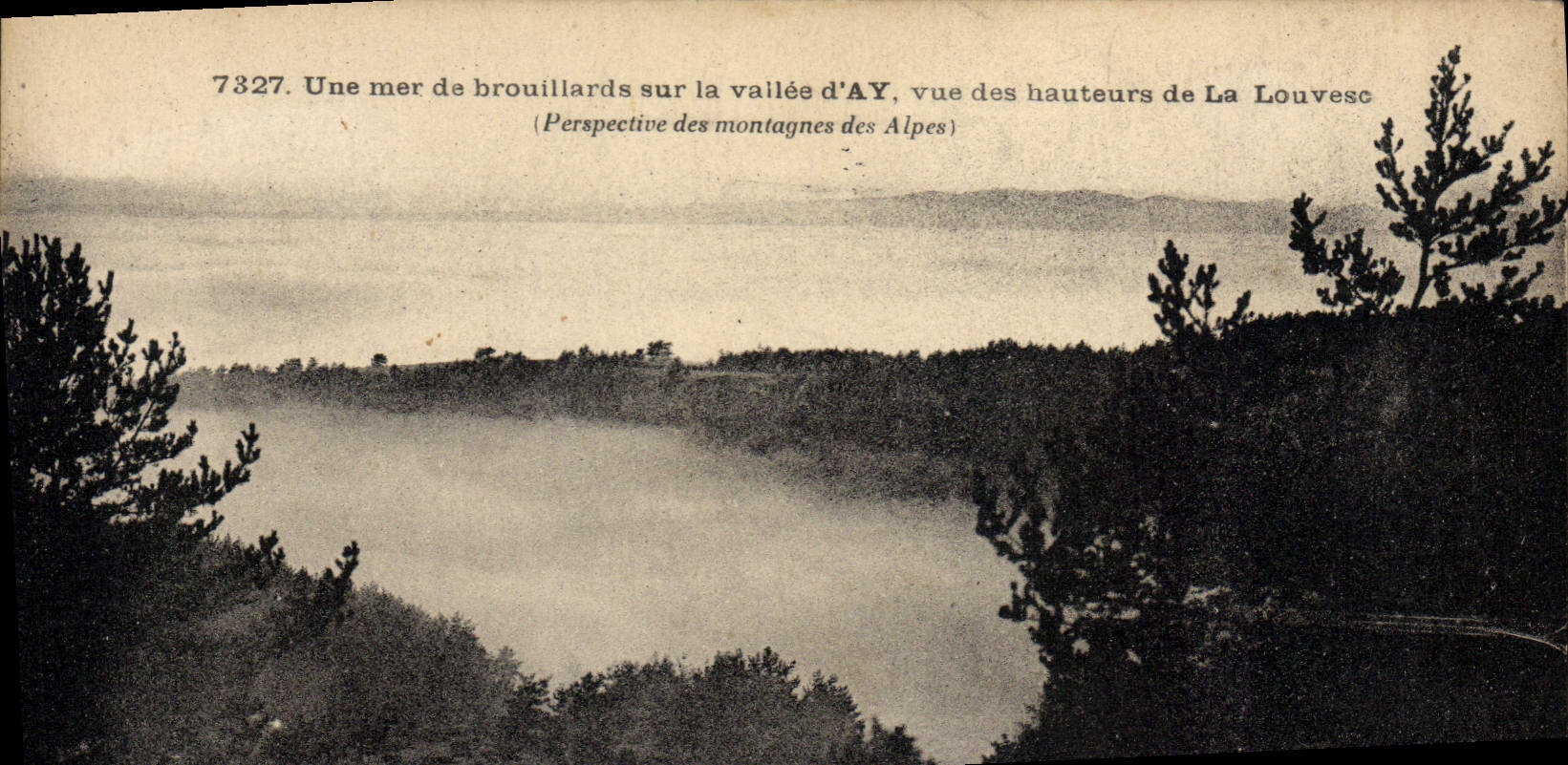 VINTAGE POSTCARD a Sea Of Fogs On the Valley of Ay seen heights of Louvesc