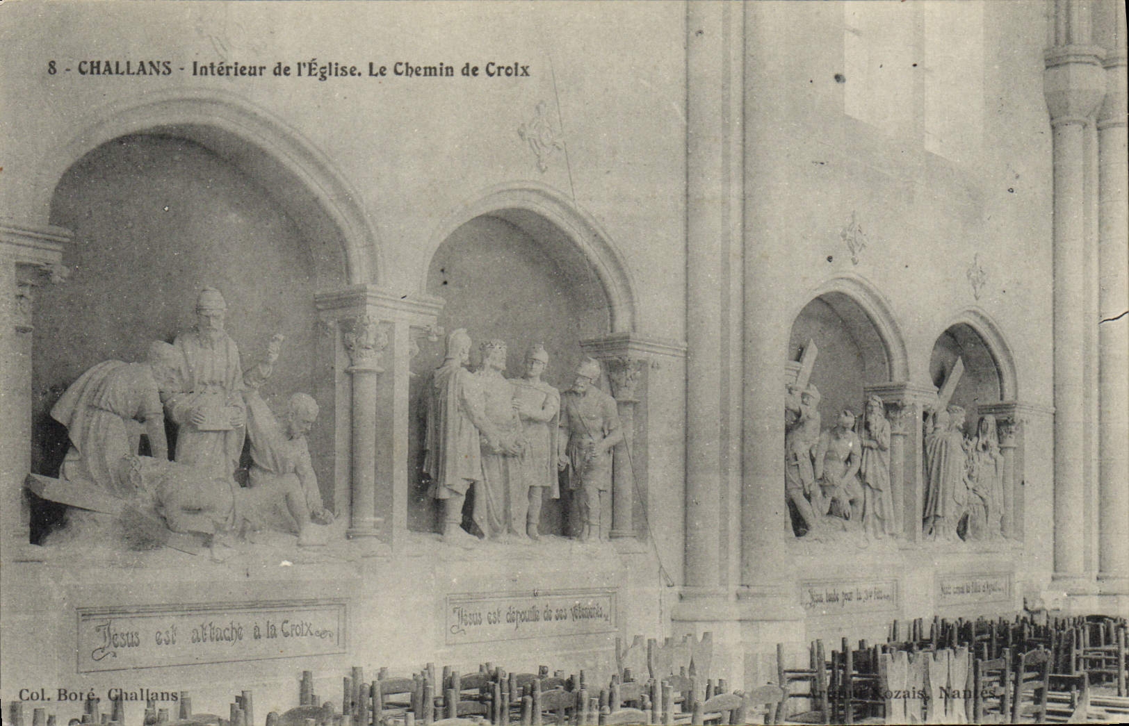 VINTAGE POSTCARD Challans Laterieur De I' Eglise the Way Of Cross