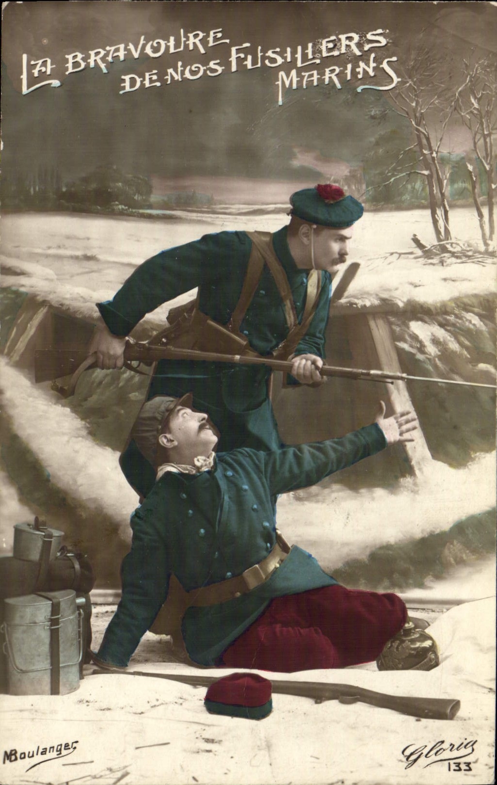 CPA Bateau La bravour de nos fusiliers marins Militaria