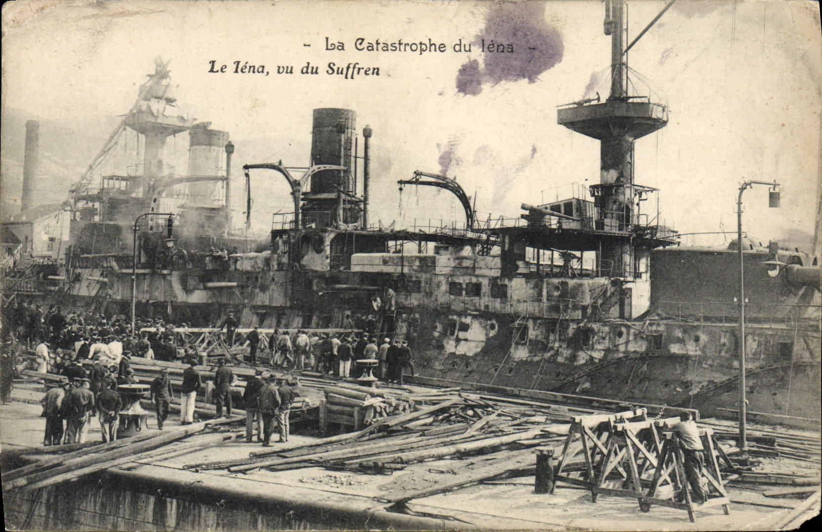 VINTAGE POSTCARD Boat Catastrophe of Iena Seen of Suffren