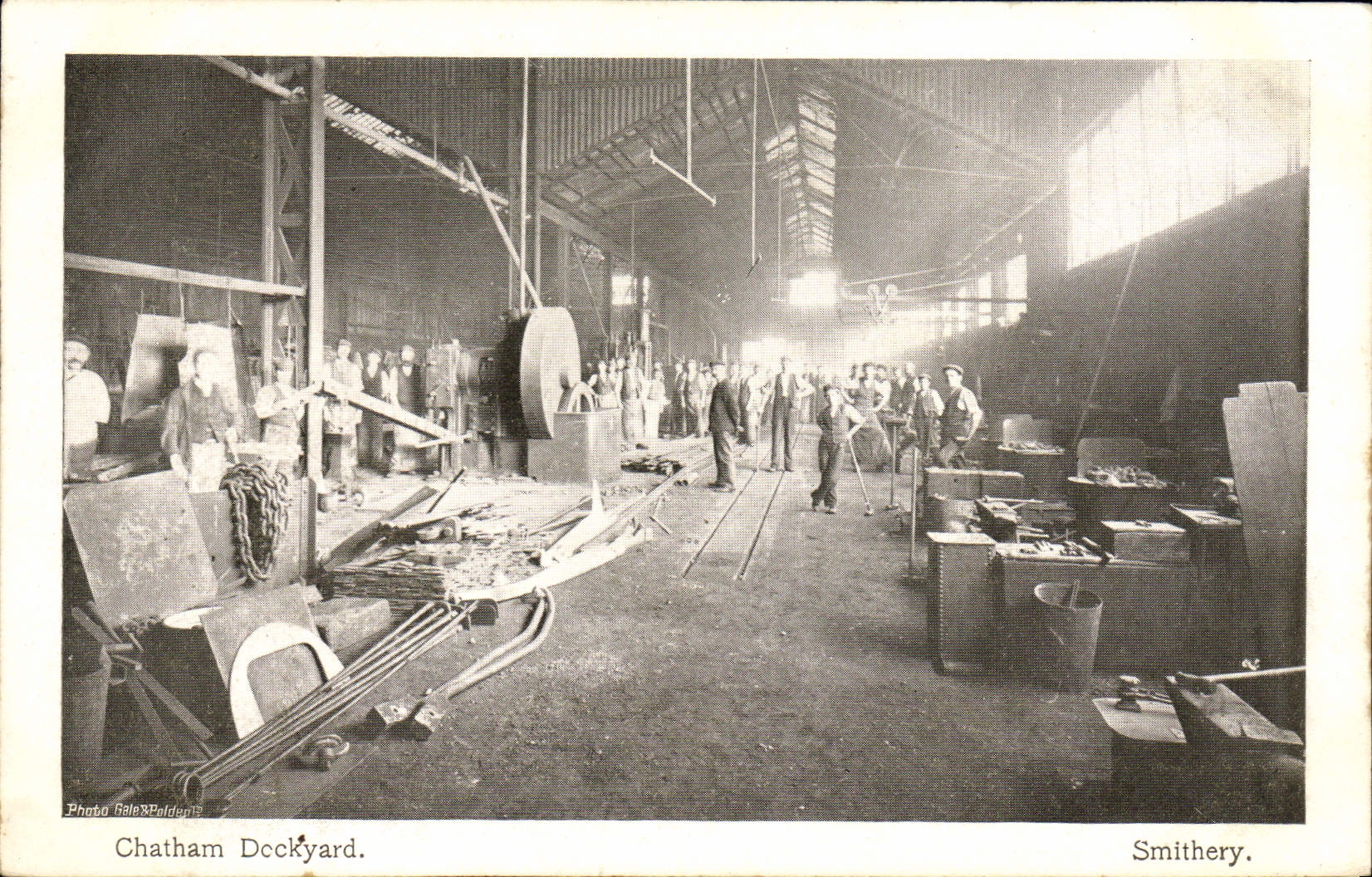 VINTAGE POSTCARD Boat Chatahm Dockyard Smithery