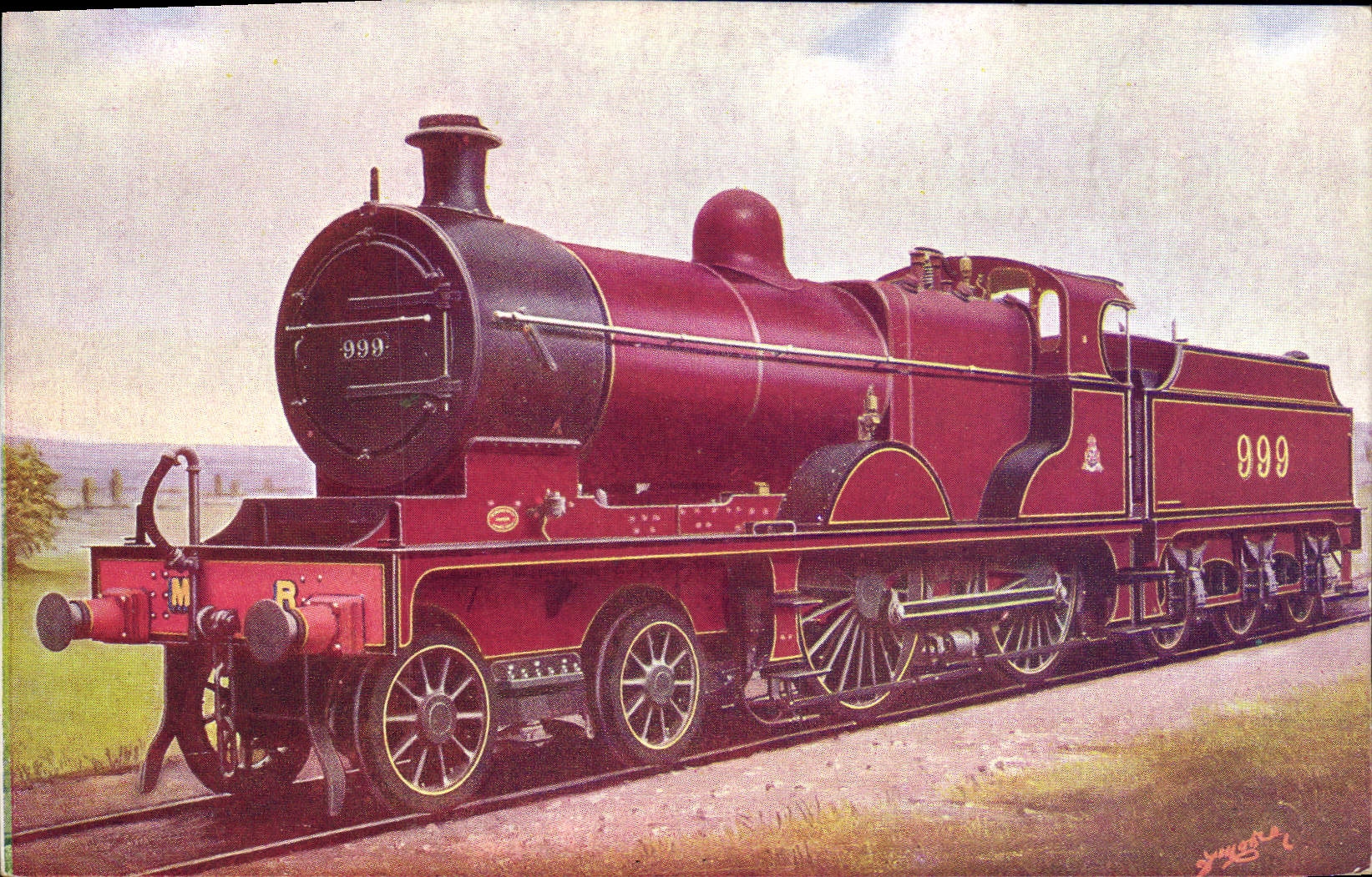 CPA Train Express Engine Midland Railway