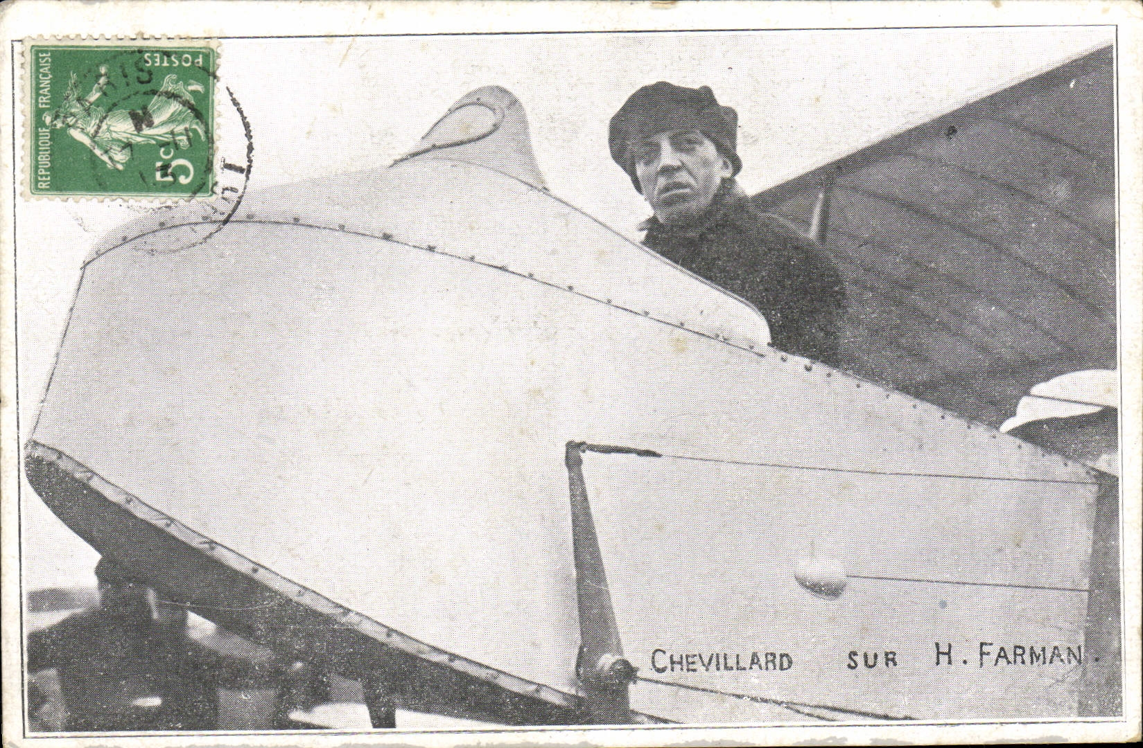 VINTAGE POSTCARD Plane Chevillard Aviation on H Farman