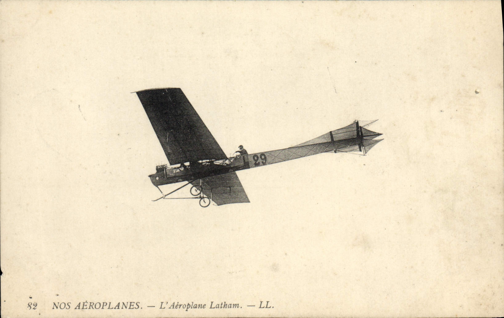VINTAGE POSTCARD Plane Aviation the Latham airplane