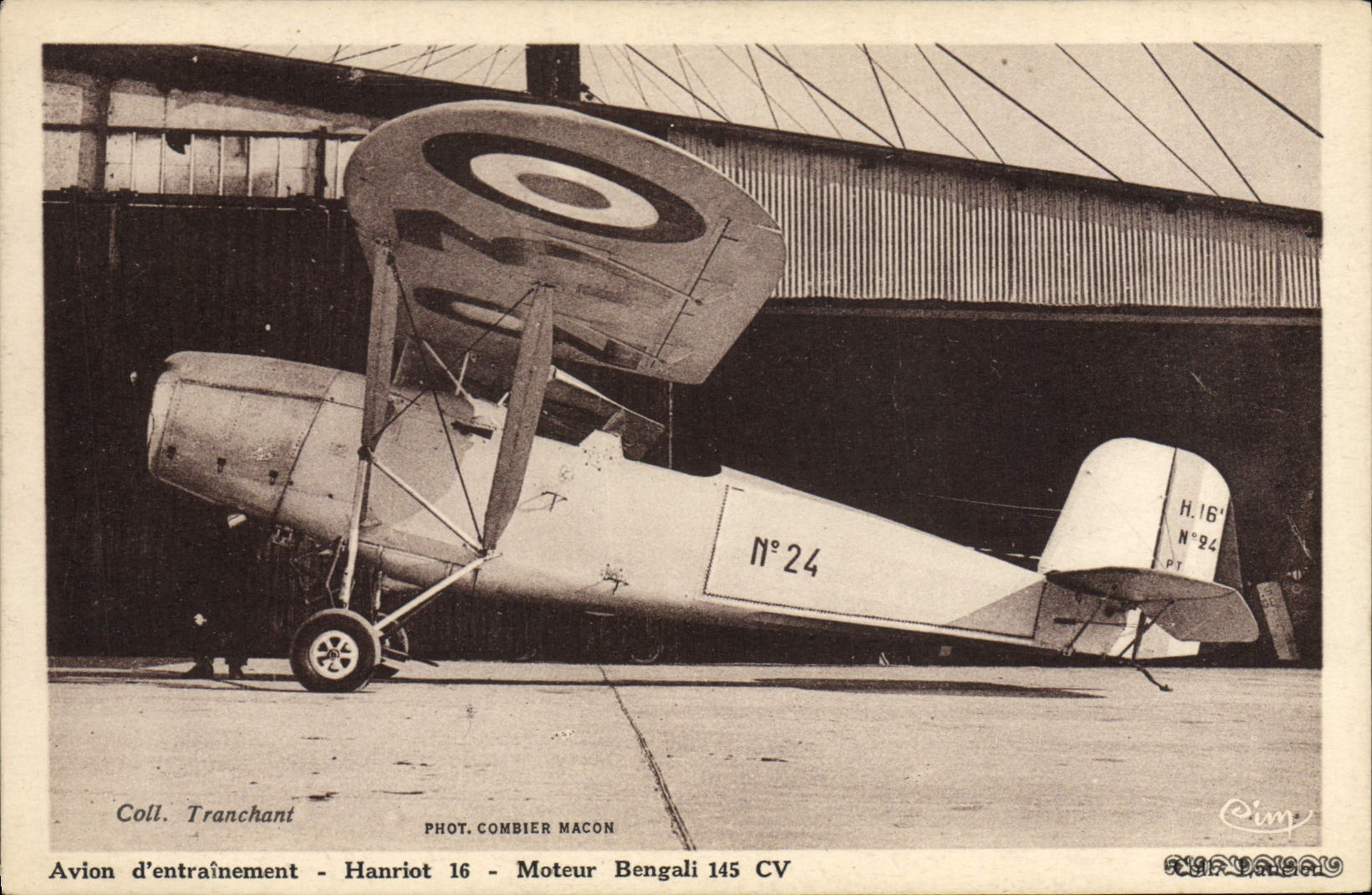 CPA Avion Aviation Avion d'entrainement Hanriot 16 moteur Bengali 145 CV