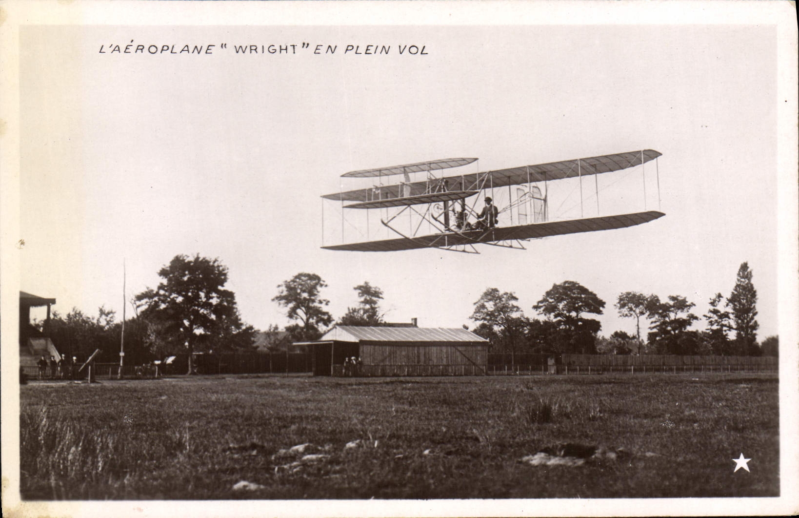 CPA Avion Aviation Aeroplane Wright en plein vol